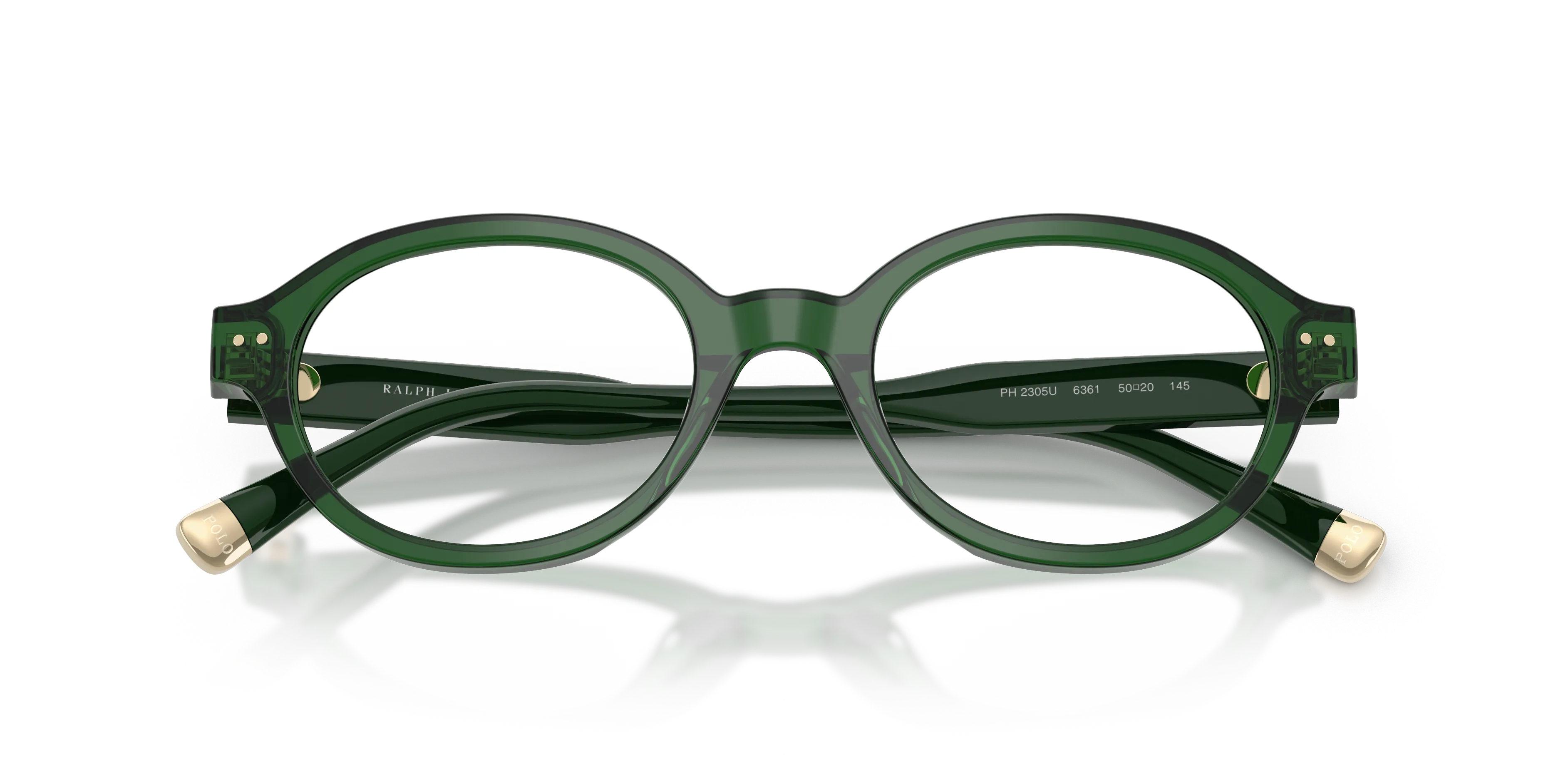 Polo Ralph Lauren PH2305U 6361 Montature da vista Acetato Verde Trasparente Rotonda Normale - immagine 2