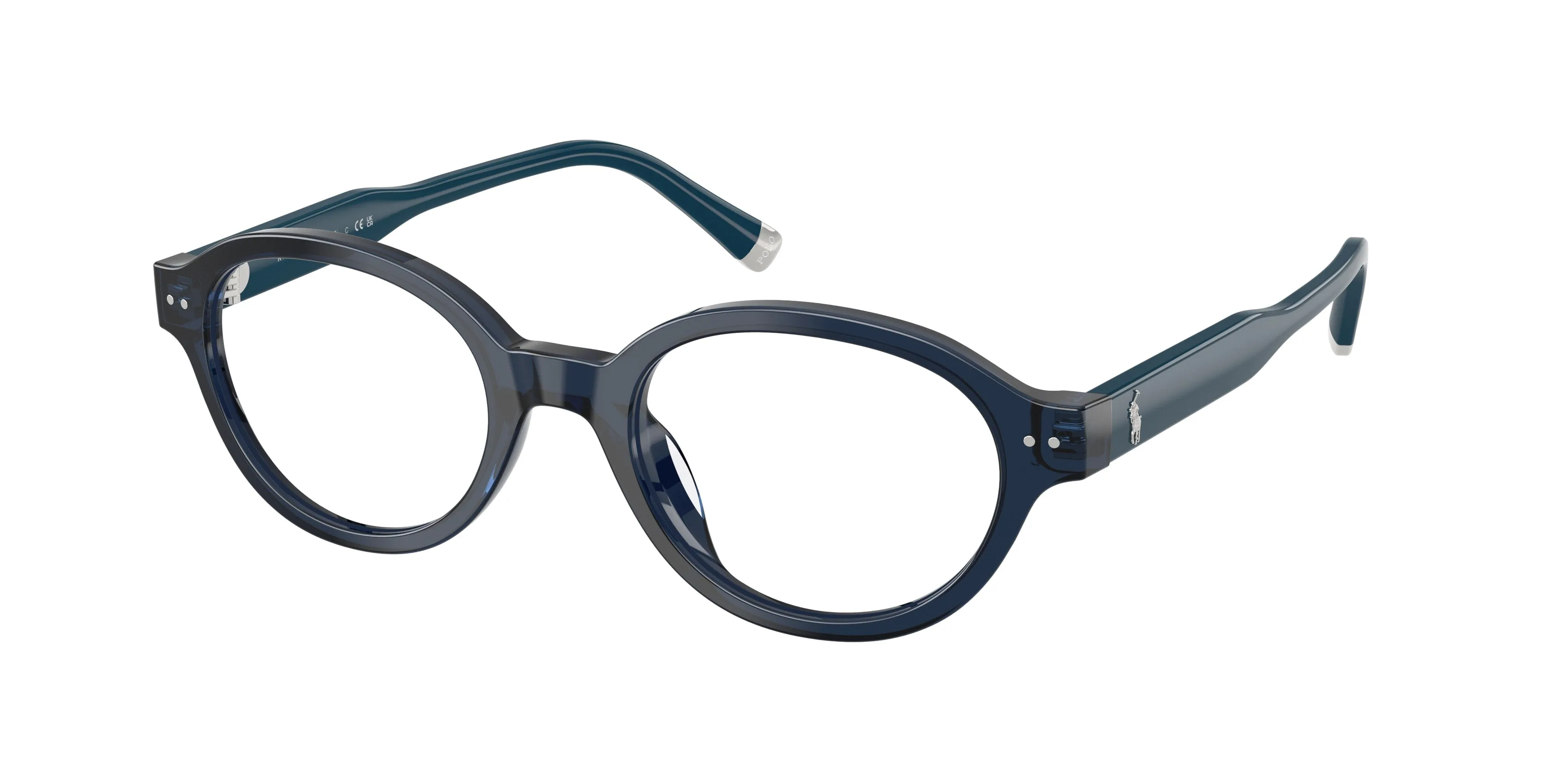 Polo Ralph Lauren PH2305U 5955 Montature da vista Acetato Blu Trasparente Rotonda Normale - immagine 1