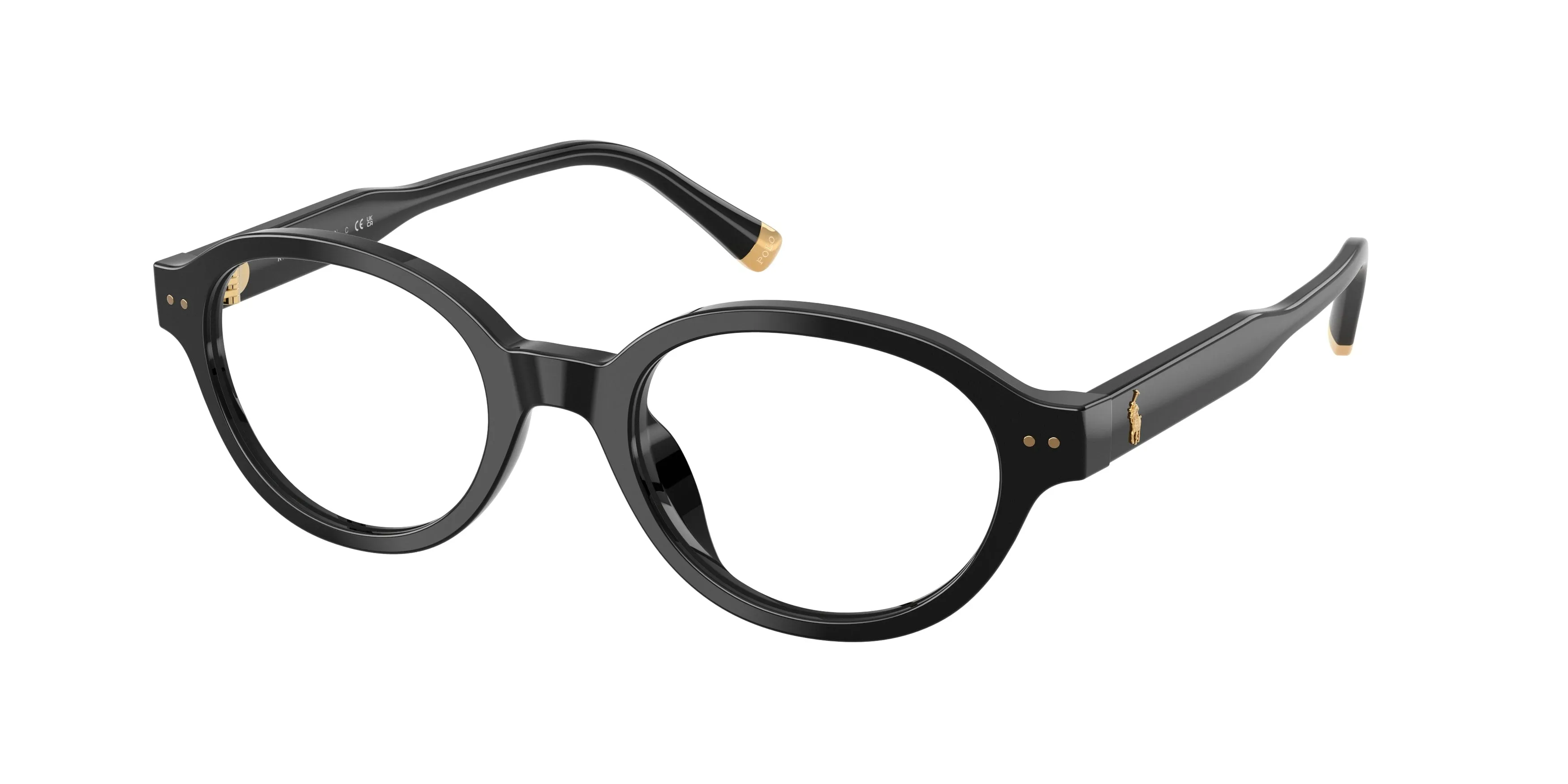 Polo Ralph Lauren PH2305U 5001 Montature da vista Acetato Nero Trasparente Rotonda Normale - immagine 1