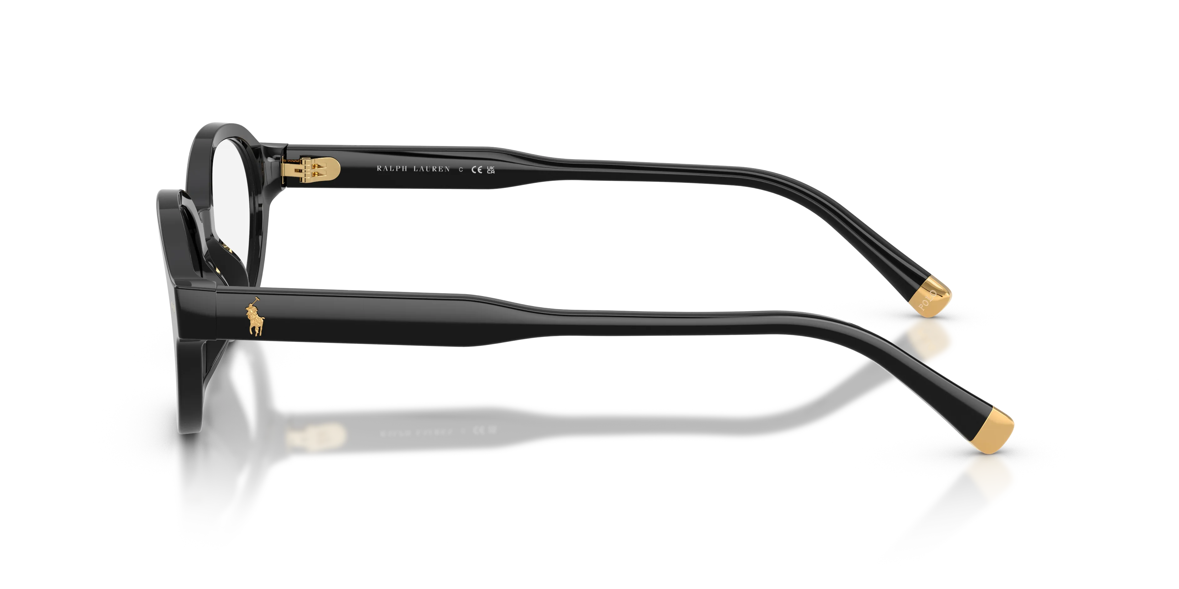 Polo Ralph Lauren PH2305U 5001 Montature da vista Acetato Nero Trasparente Rotonda Normale - immagine 4