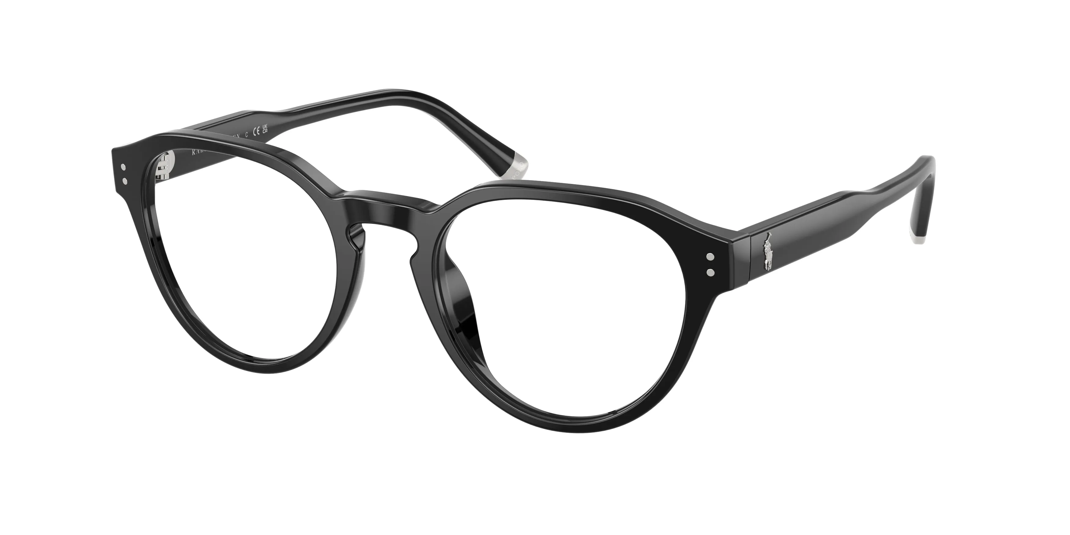 Polo Ralph Lauren PH2304U 5001 Montature da vista Acetato Nero Trasparente Pantos Normale - immagine 1