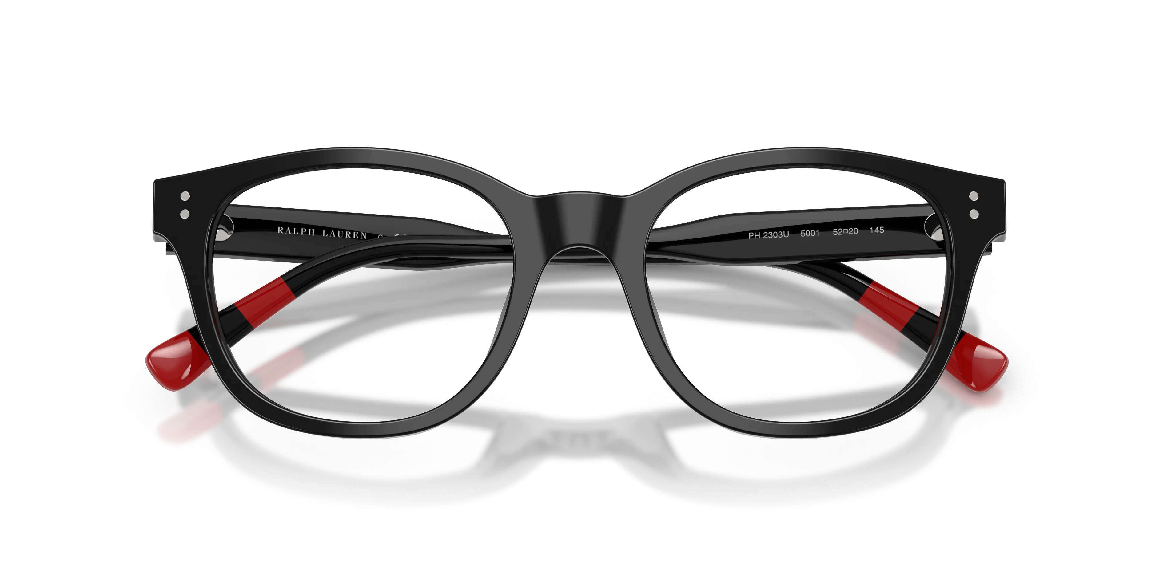 Polo Ralph Lauren PH2303U 5001 Montature da vista Acetato Nero Trasparente Squadrata Normale - immagine 2