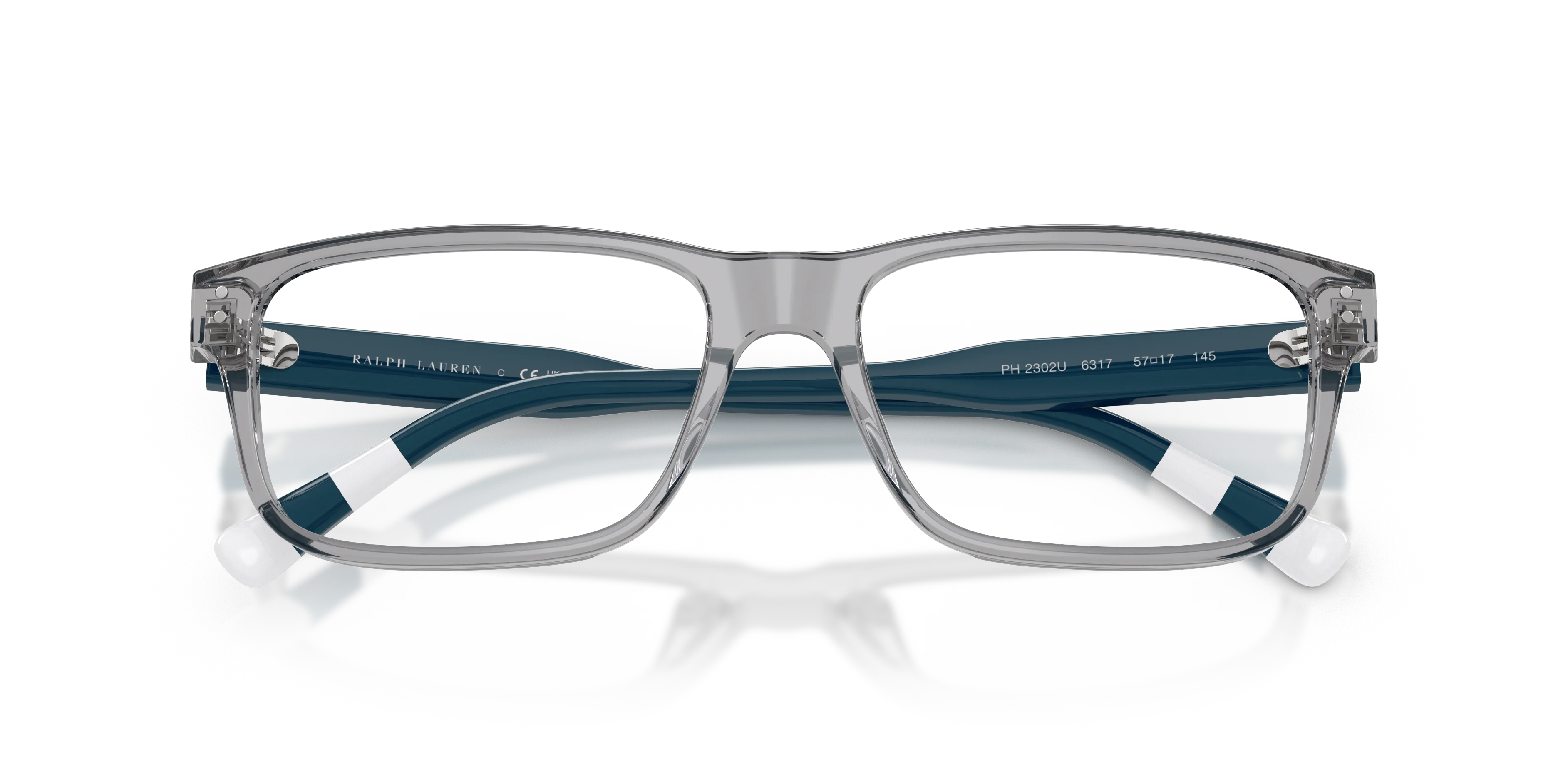 Polo Ralph Lauren PH2302U 6317 Montature da vista Acetato Grigio Trasparente Squadrata Normale - immagine 2