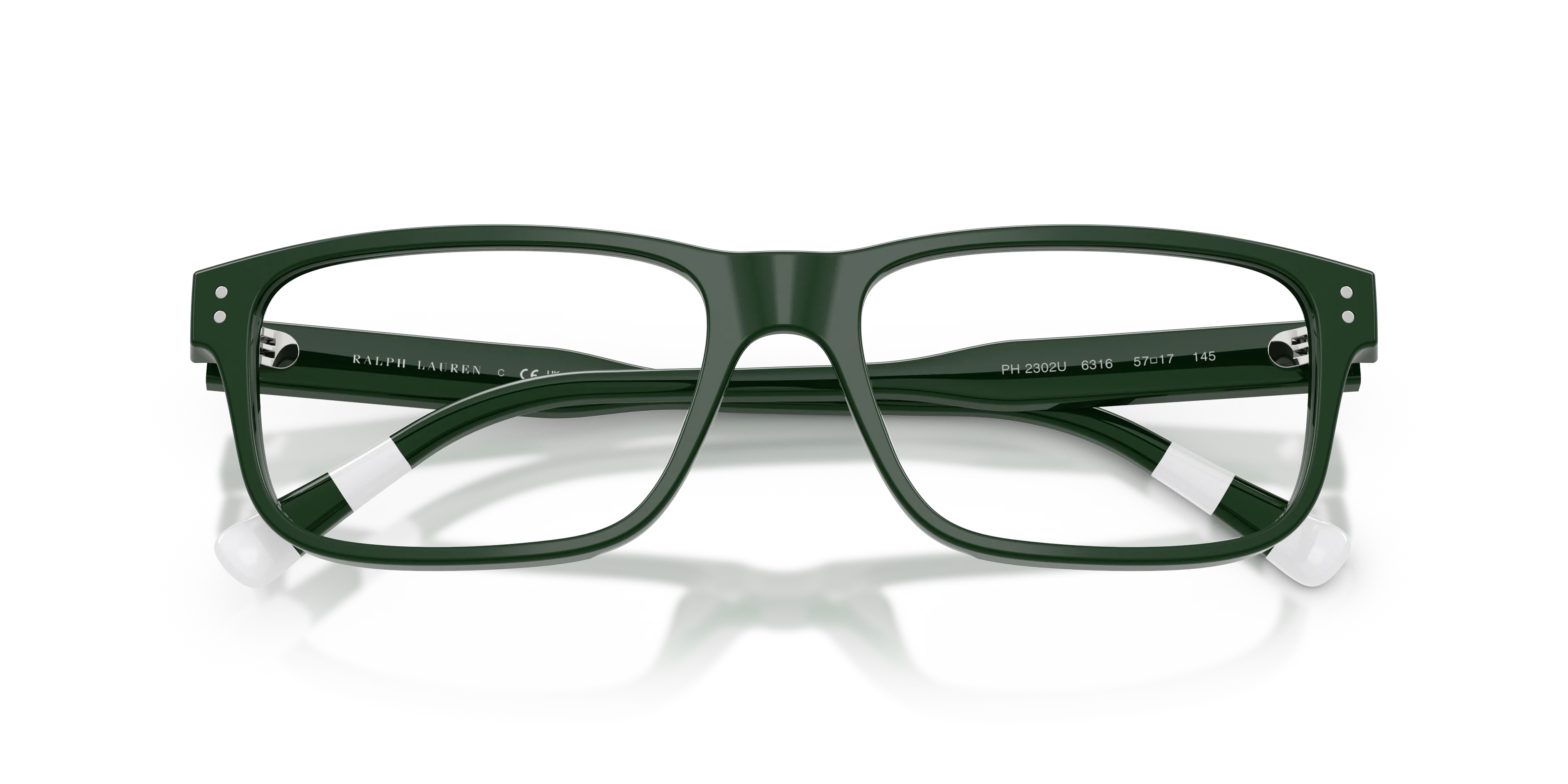Polo Ralph Lauren PH2302U 6316 Montature da vista Acetato Verde Trasparente Squadrata Normale - immagine 2