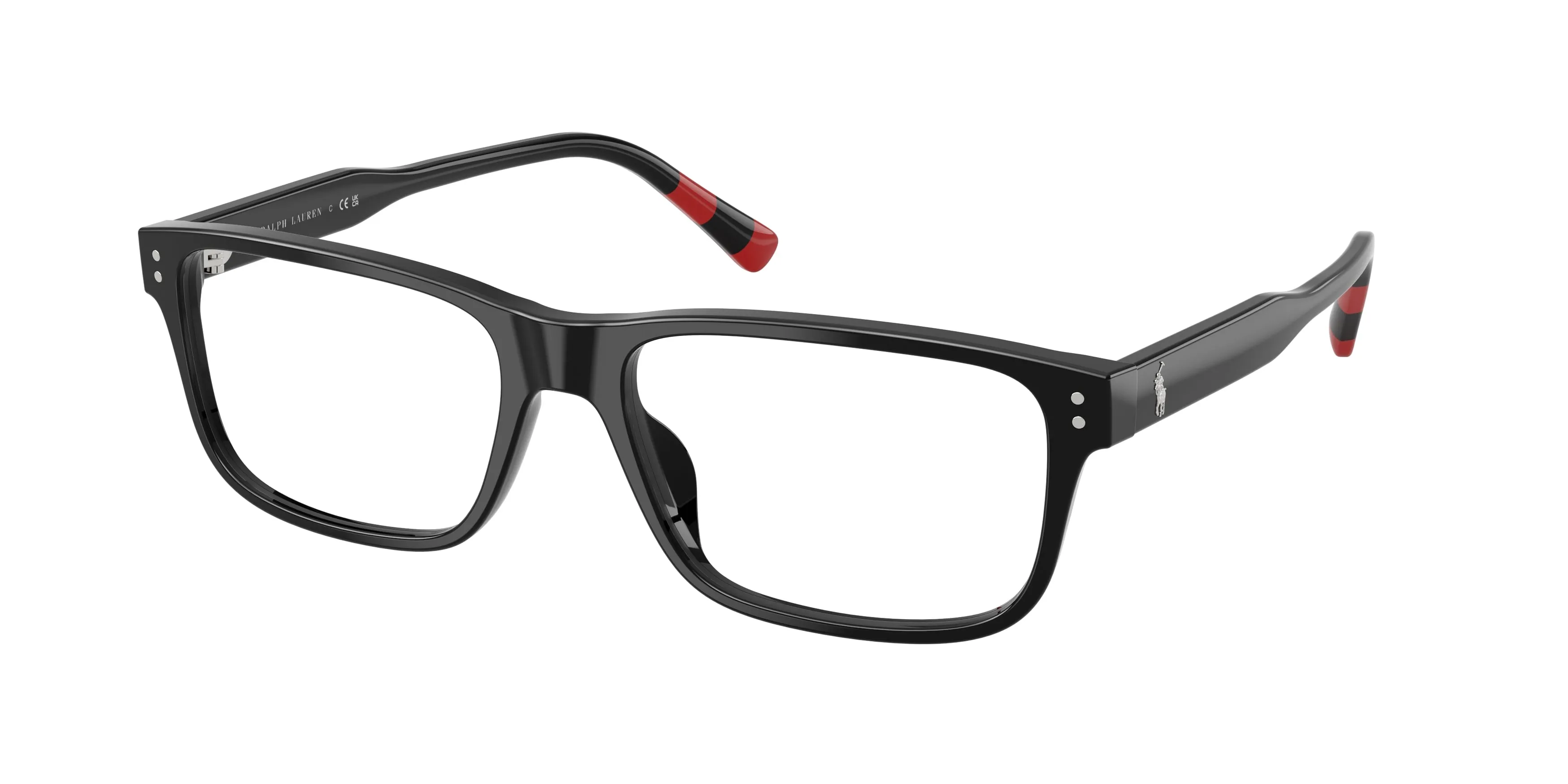 Polo Ralph Lauren PH2302U 5001 Montature da vista Acetato Nero Trasparente Squadrata Normale - immagine 1