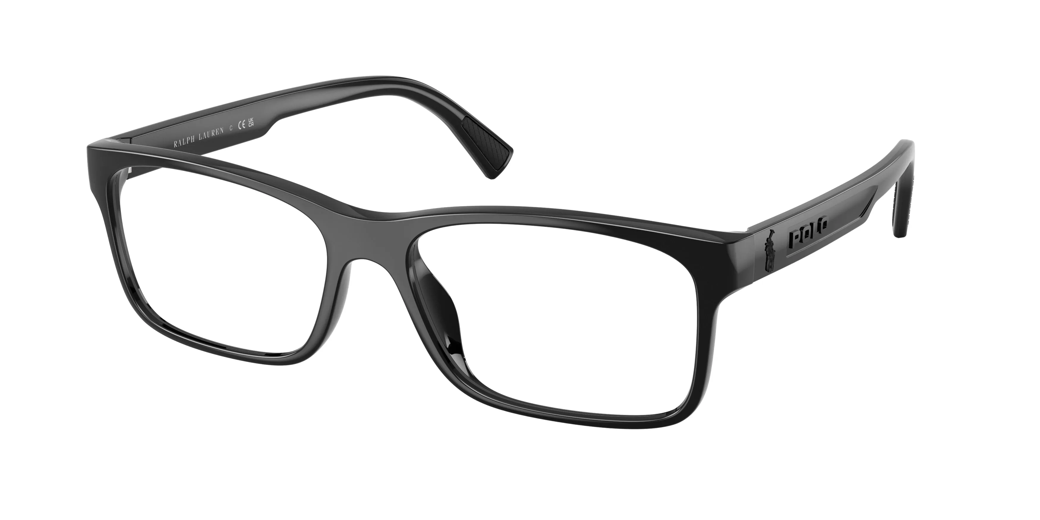 Polo Ralph Lauren PH2301U 5001 Montature da vista Iniettato Nero Trasparente Squadrata Normale - immagine 1