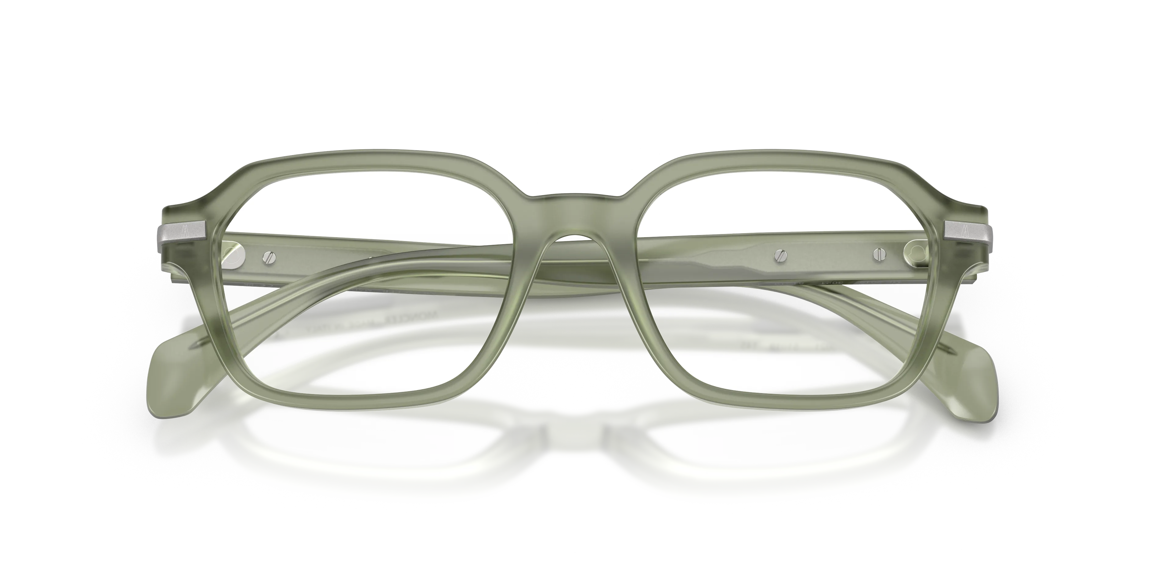 Moncler ME2015 3021 Montature da vista Acetato Verde Trasparente Geometrica Normale - immagine 2
