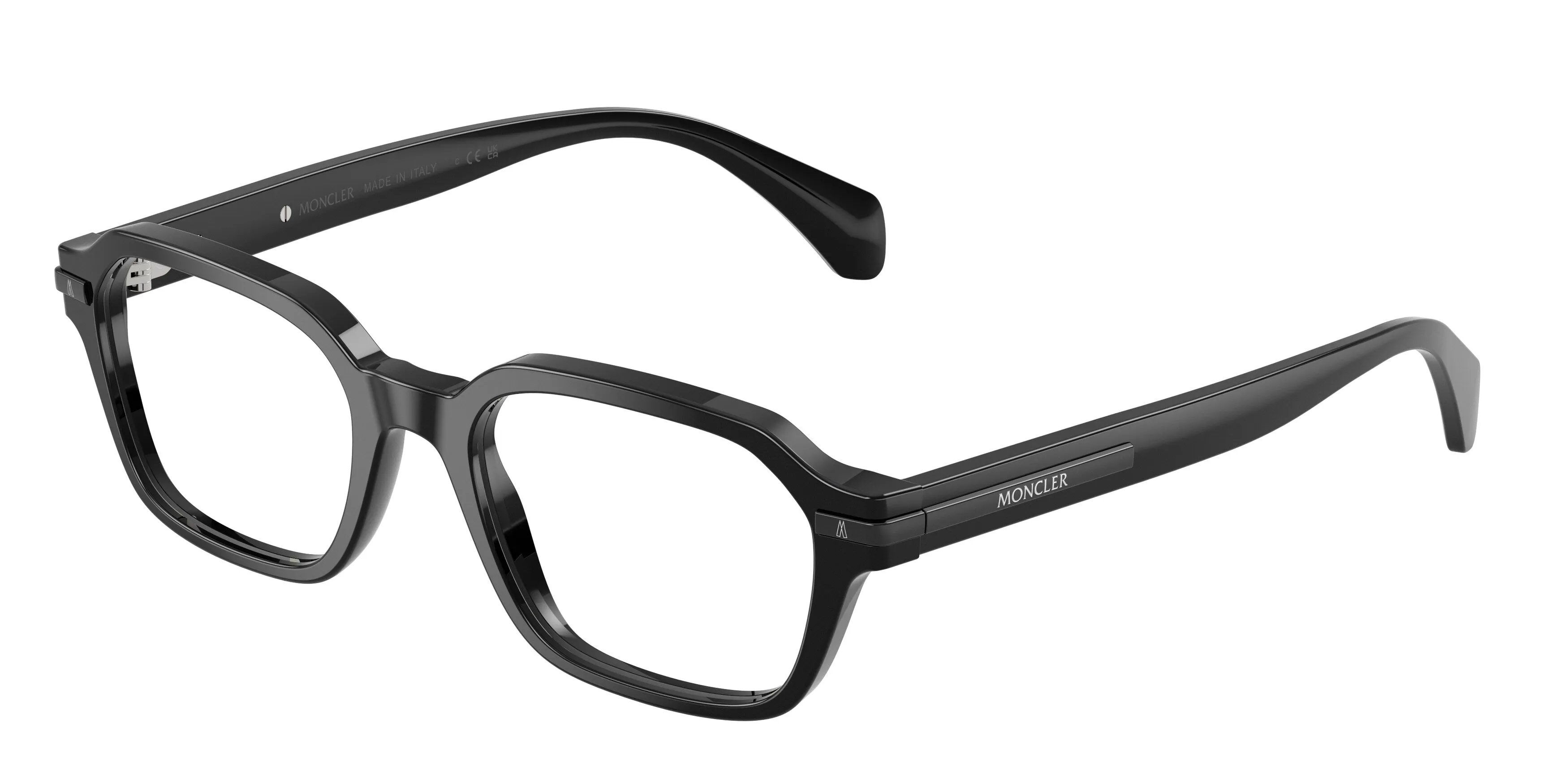 Moncler ME2015 3001 Montature da vista Acetato Nero Trasparente Geometrica Normale - immagine 1