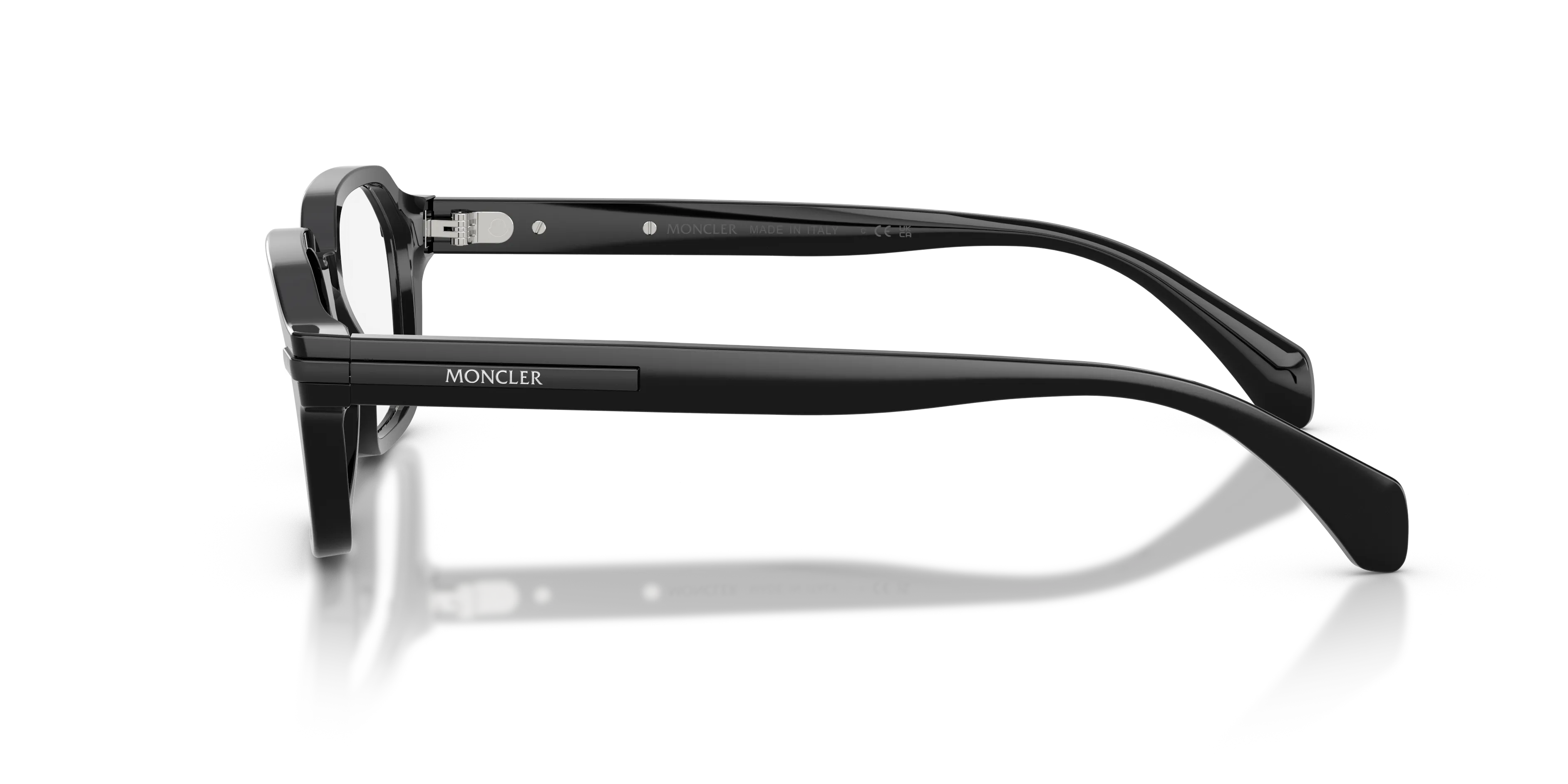 Moncler ME2015 3001 Montature da vista Acetato Nero Trasparente Geometrica Normale - immagine 4