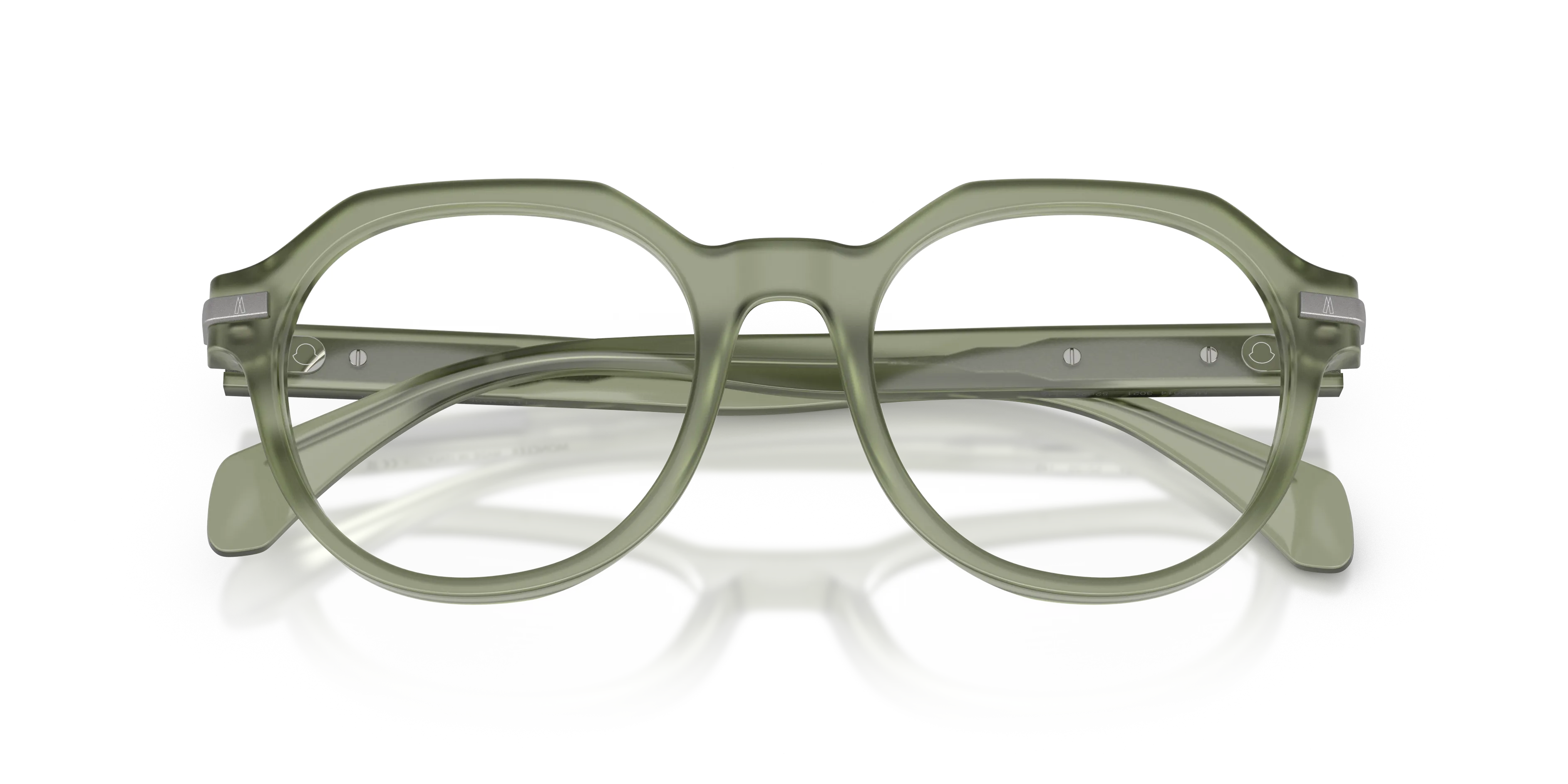 Moncler ME2014 3021 Montature da vista Acetato Verde Trasparente Pantos Normale - immagine 2