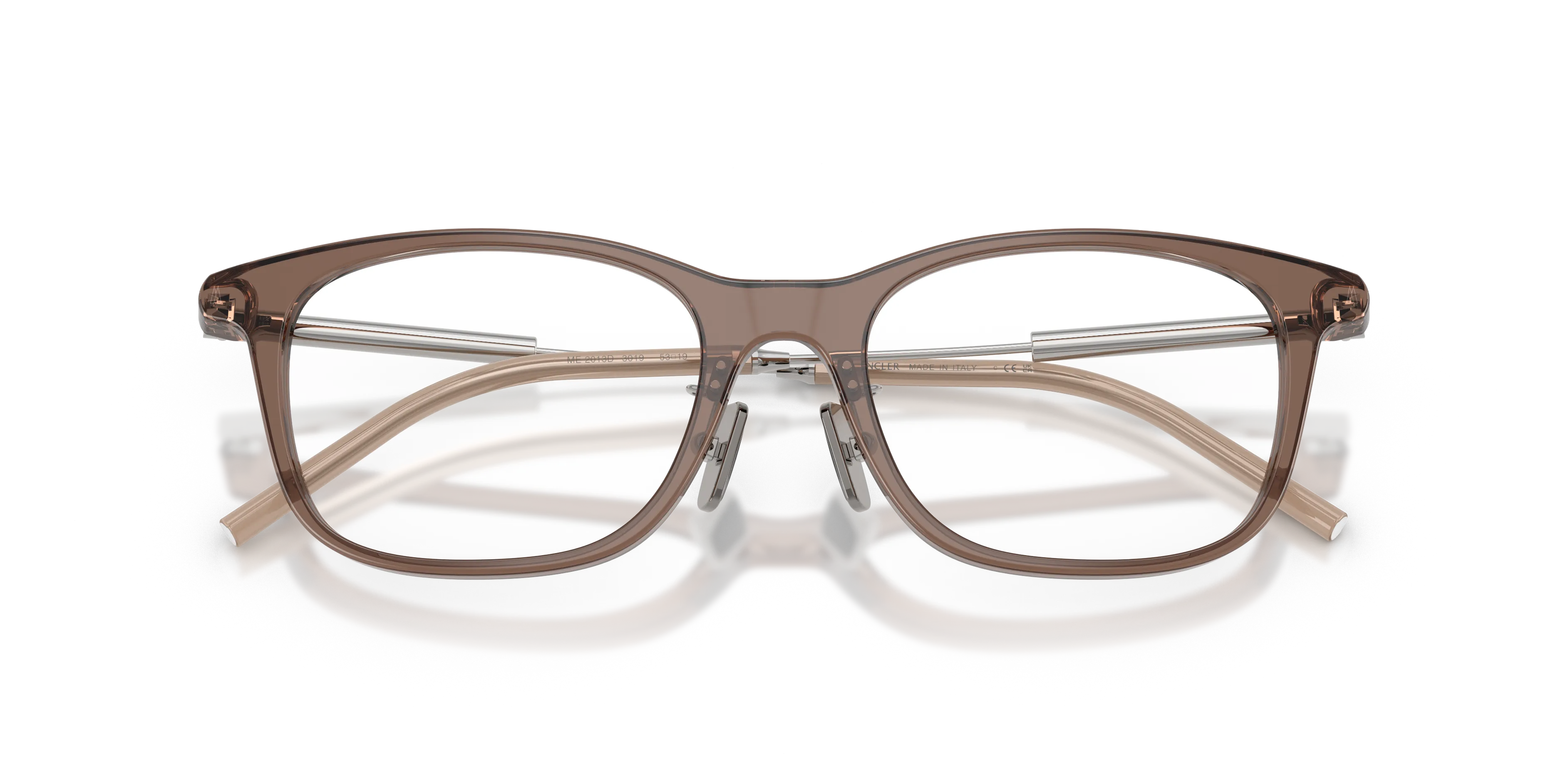 Moncler ME2013D 3019 Montature da vista Acetato Marrone Trasparente Pillow Normale - immagine 2