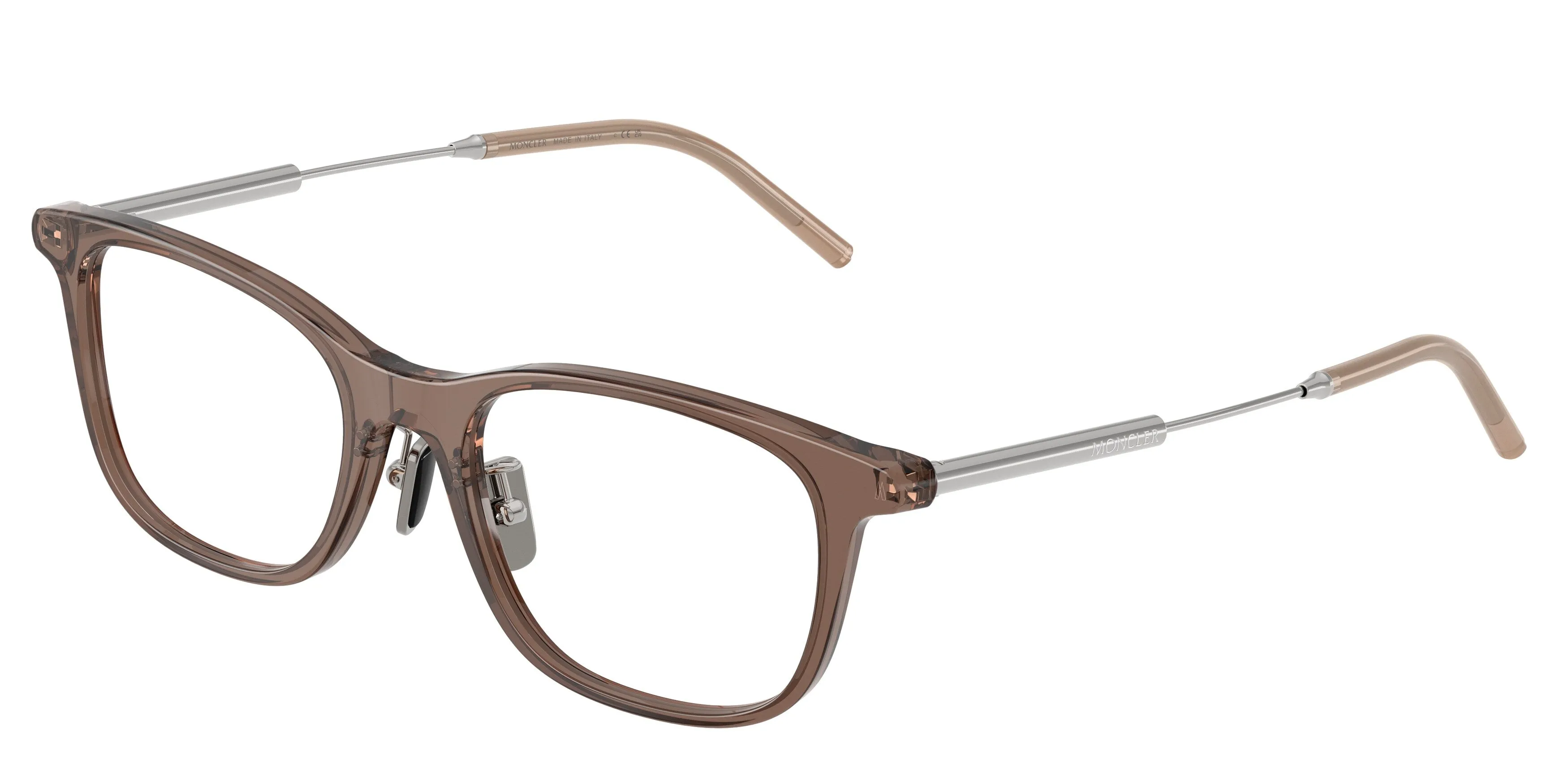 Moncler ME2013D 3019 Montature da vista Acetato Marrone Trasparente Pillow Normale - immagine 1