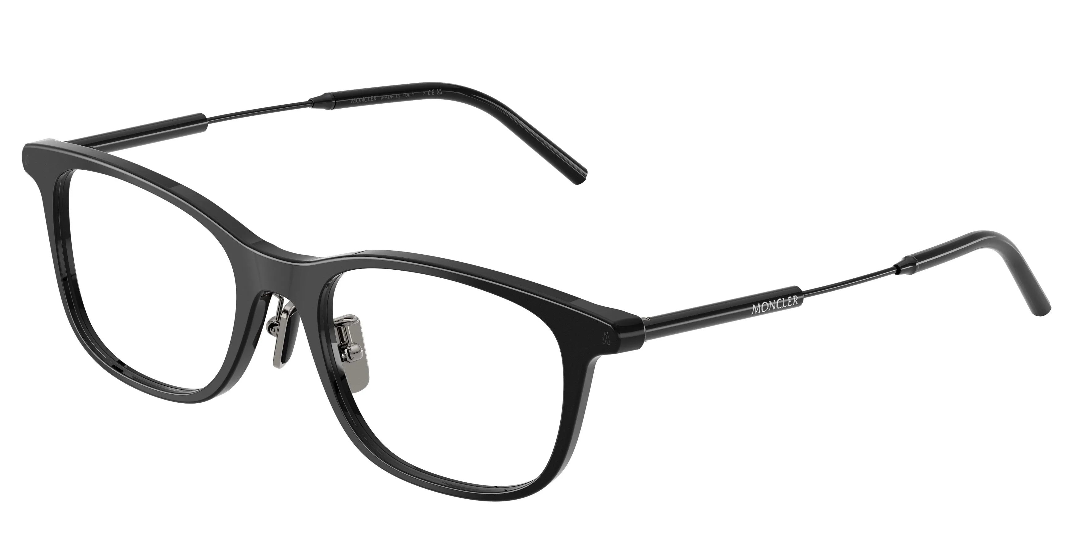Moncler ME2013D 3001 Montature da vista Acetato Nero Trasparente Pillow Normale - immagine 1