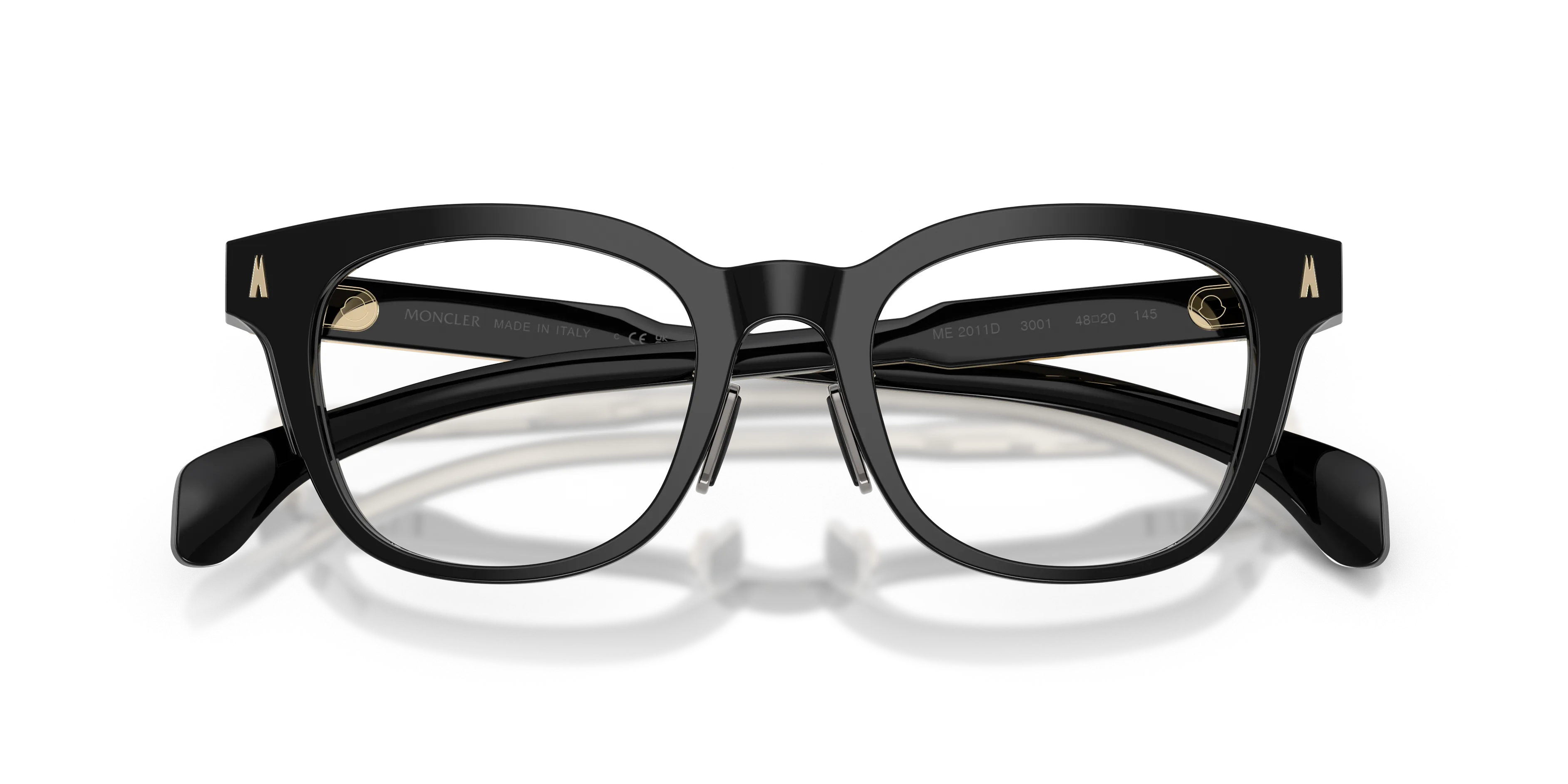 Moncler ME2011D 3001 Montature da vista Acetato Nero Trasparente Pantos Normale - immagine 2