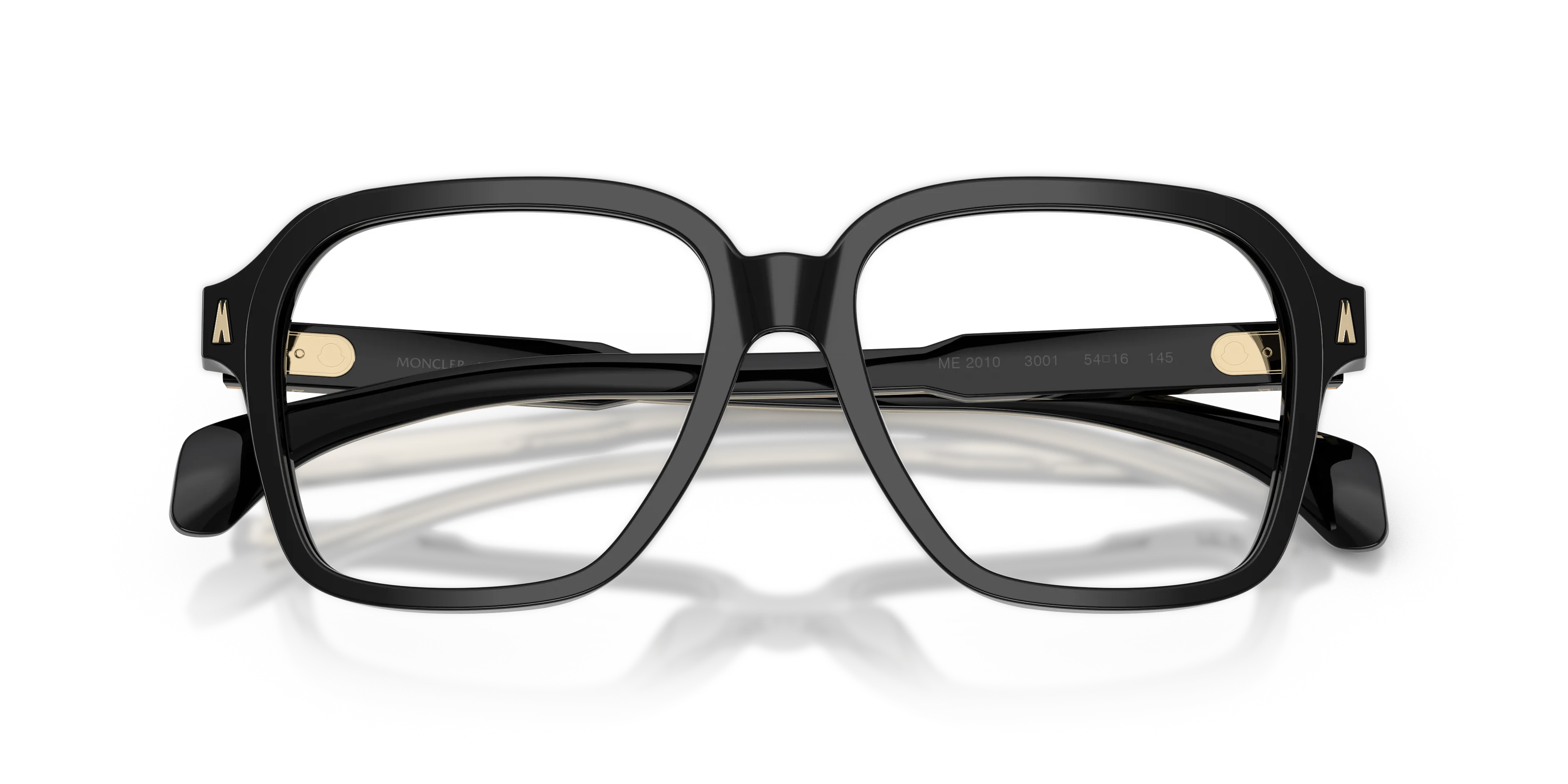 Moncler ME2010 3001 Montature da vista Acetato Nero Trasparente Squadrata Normale - immagine 2