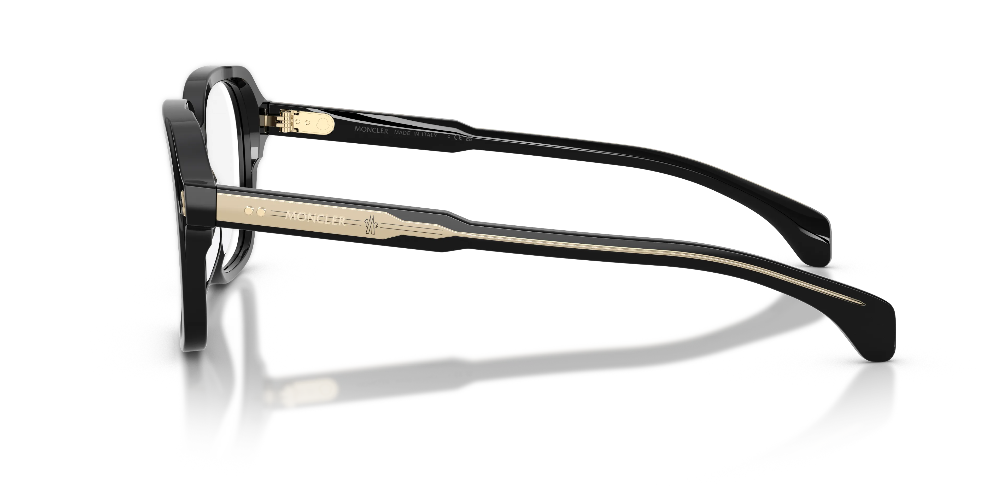 Moncler ME2010 3001 Montature da vista Acetato Nero Trasparente Squadrata Normale - immagine 4
