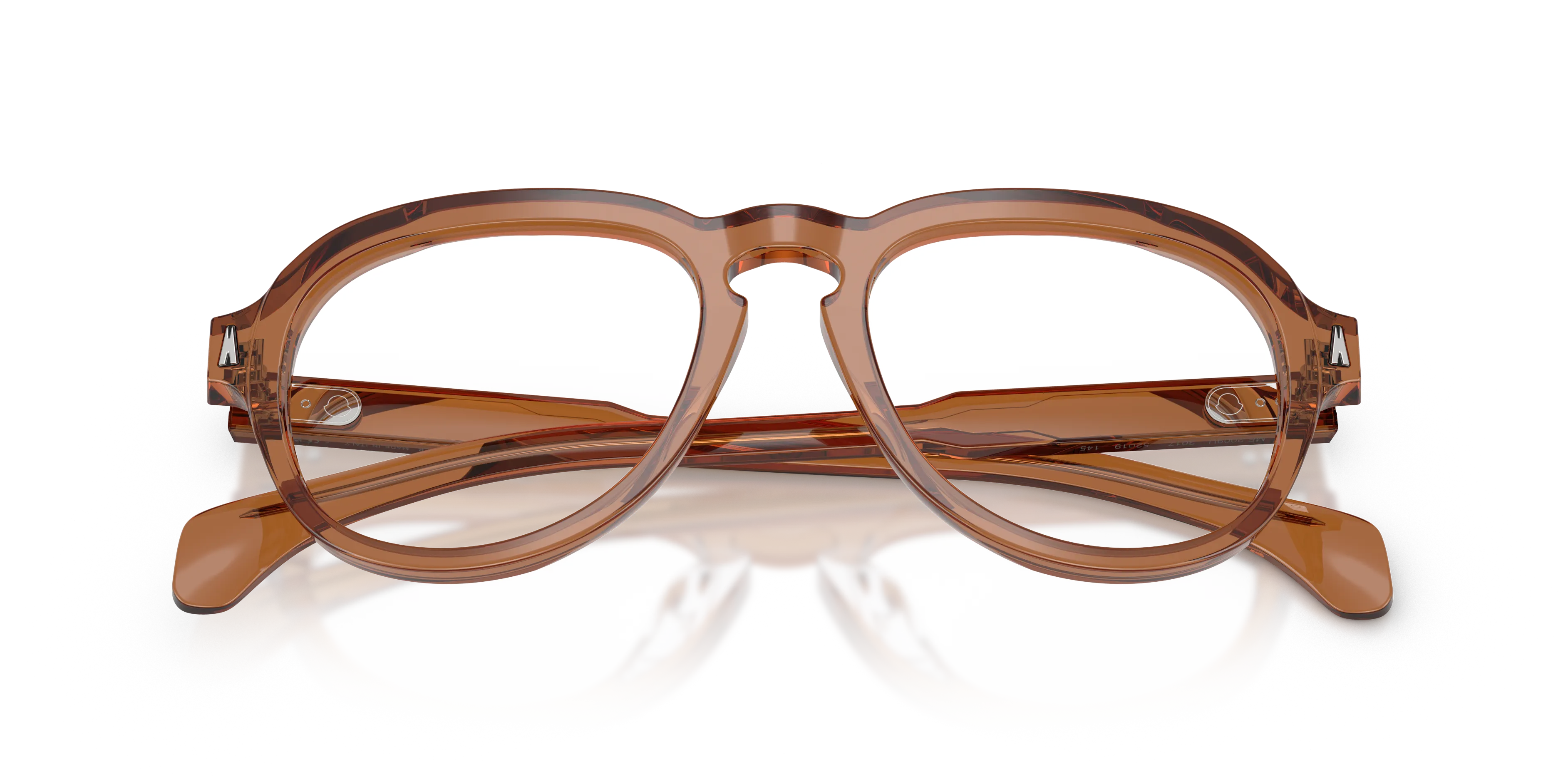 Moncler ME2009U 3017 Montature da vista Acetato Arancione Trasparente Pilot Normale - immagine 2