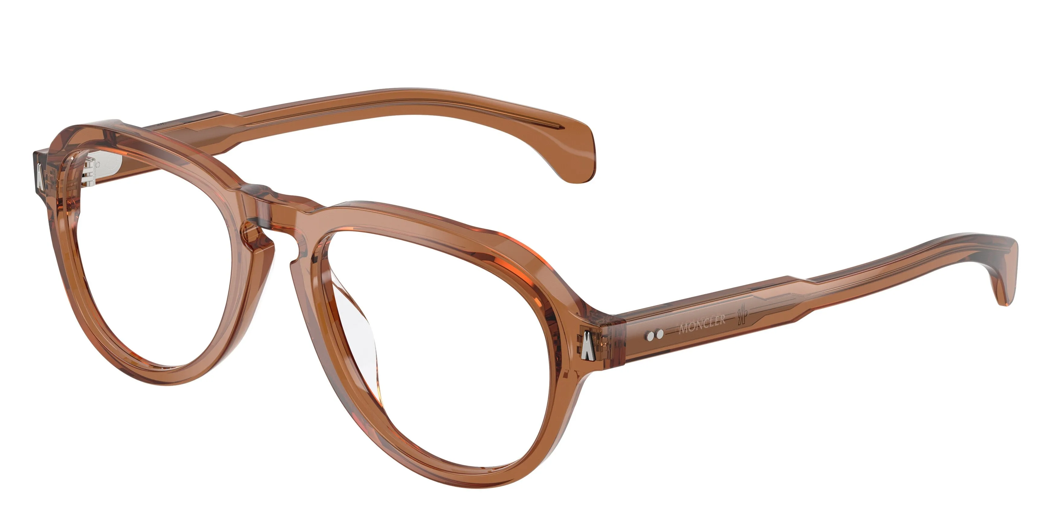 Moncler ME2009U 3017 Montature da vista Acetato Arancione Trasparente Pilot Normale - immagine 1