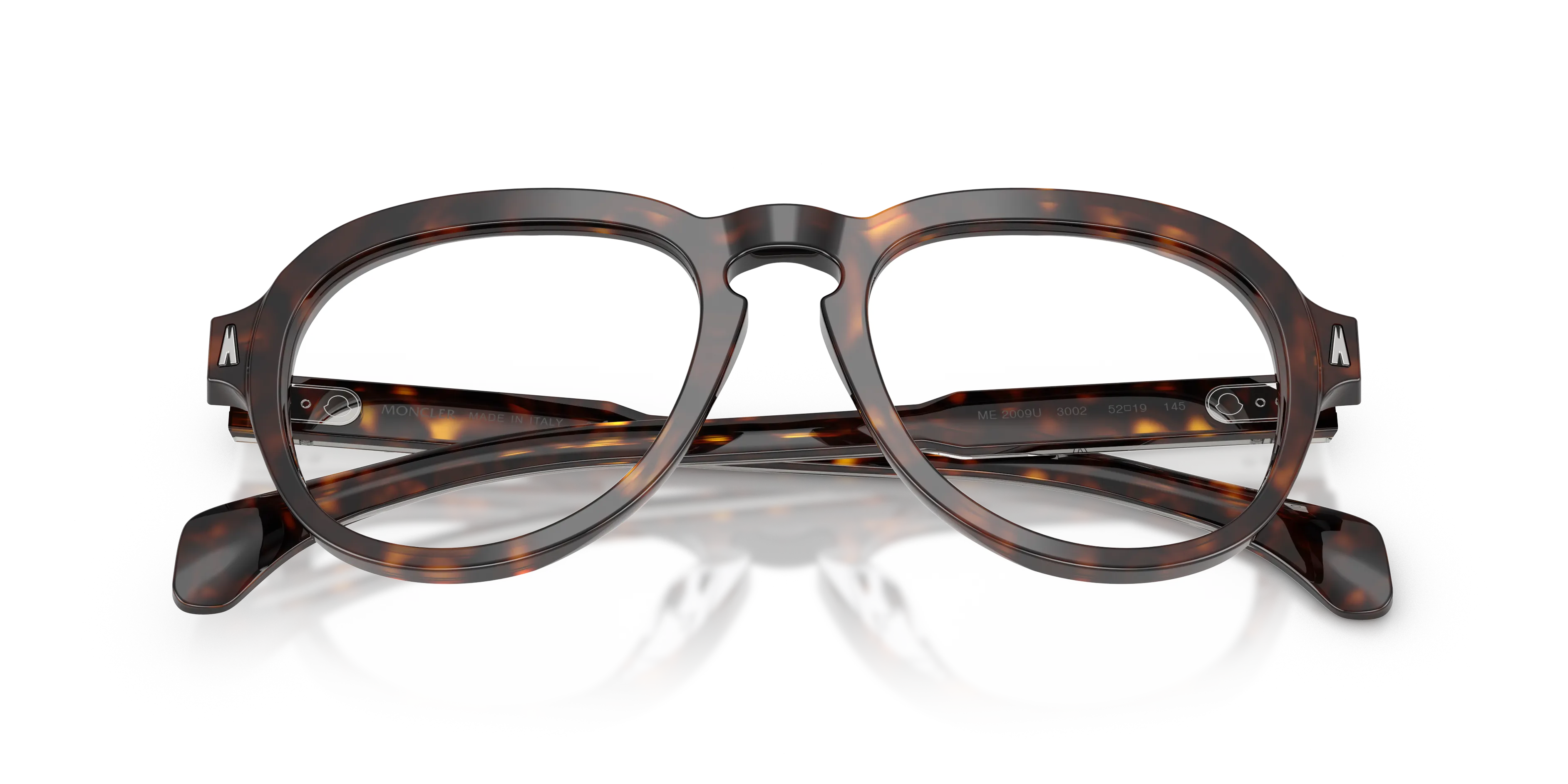 Moncler ME2009U 3002 Montature da vista Acetato Tartaruga Trasparente Pilot Normale - immagine 2