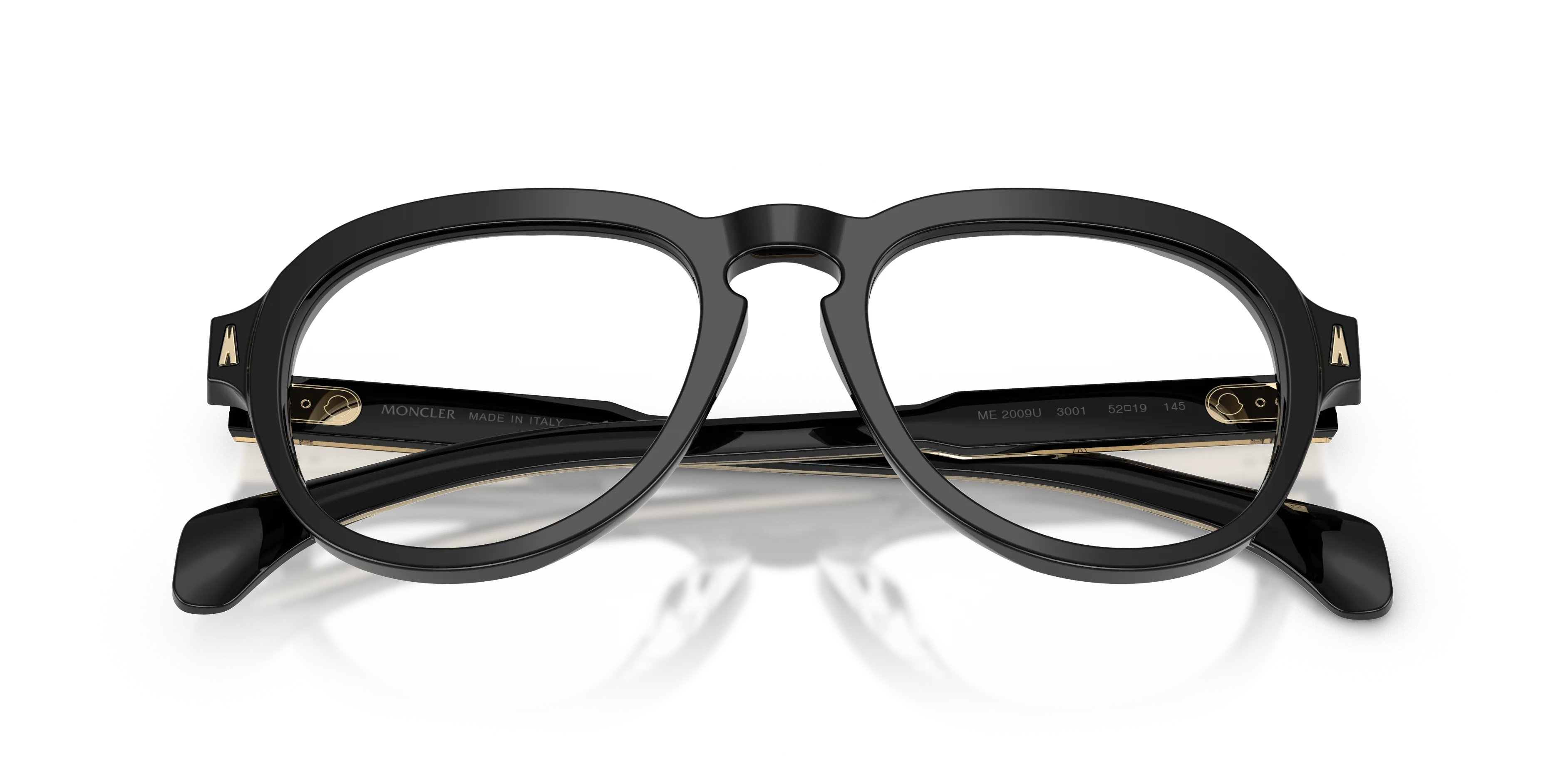 Moncler ME2009U 3001 Montature da vista Acetato Nero Trasparente Pilot Normale - immagine 2