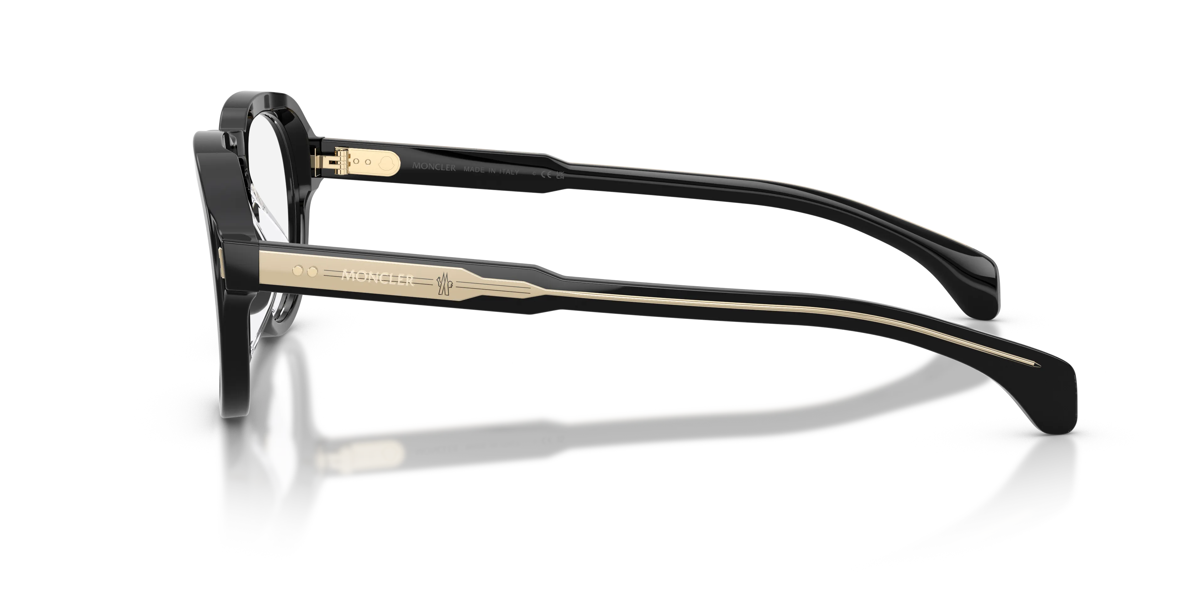 Moncler ME2009U 3001 Montature da vista Acetato Nero Trasparente Pilot Normale - immagine 4