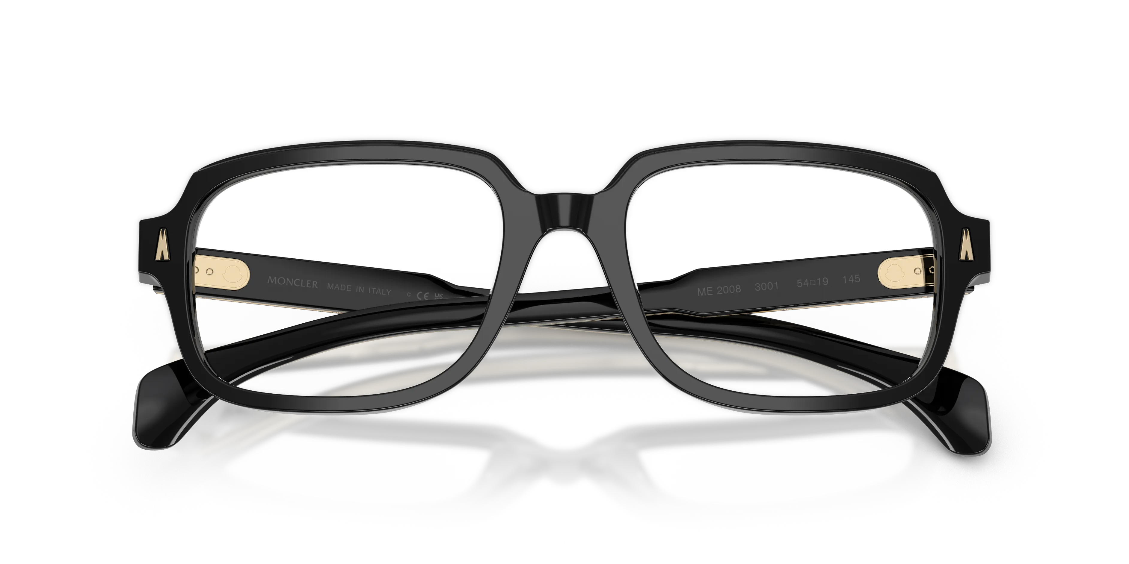 Moncler ME2008 3001 Montature da vista Acetato Nero Trasparente Pillow Normale - immagine 2