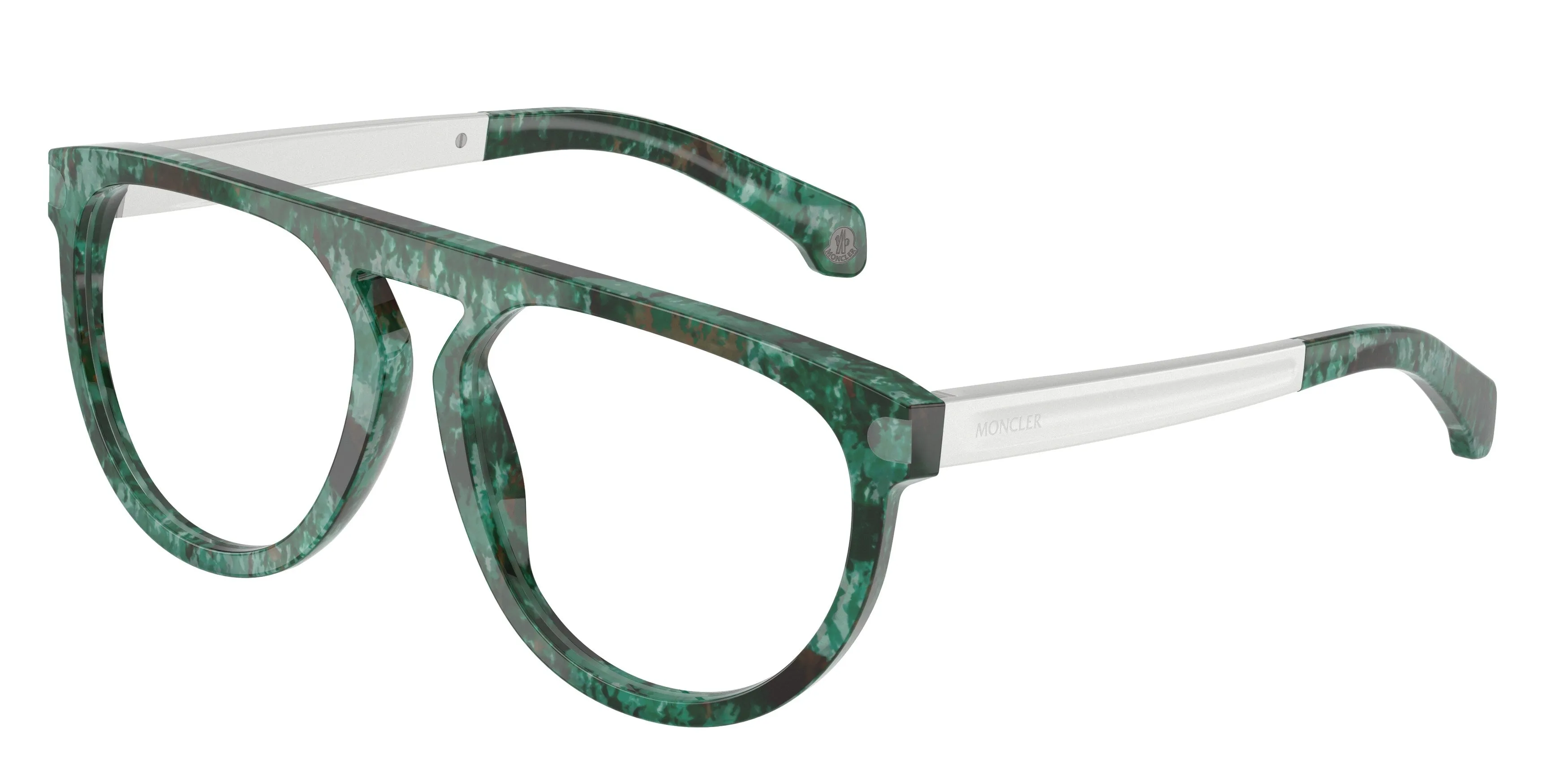 Moncler ME2007 3012 Montature da vista Acetato Marrone Trasparente Pilot Normale - immagine 1