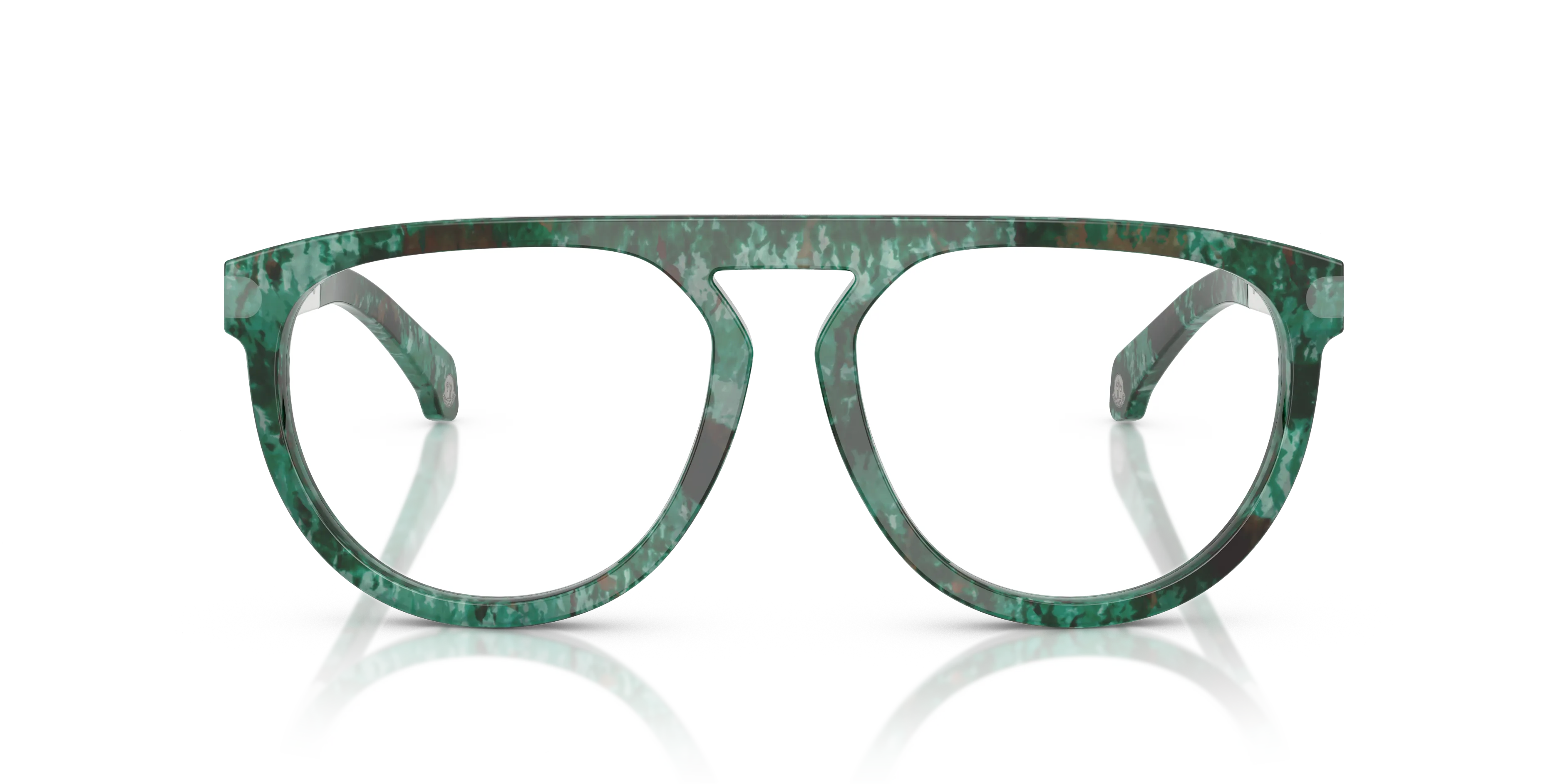 Moncler ME2007 3012 Montature da vista Acetato Marrone Trasparente Pilot Normale - immagine 3