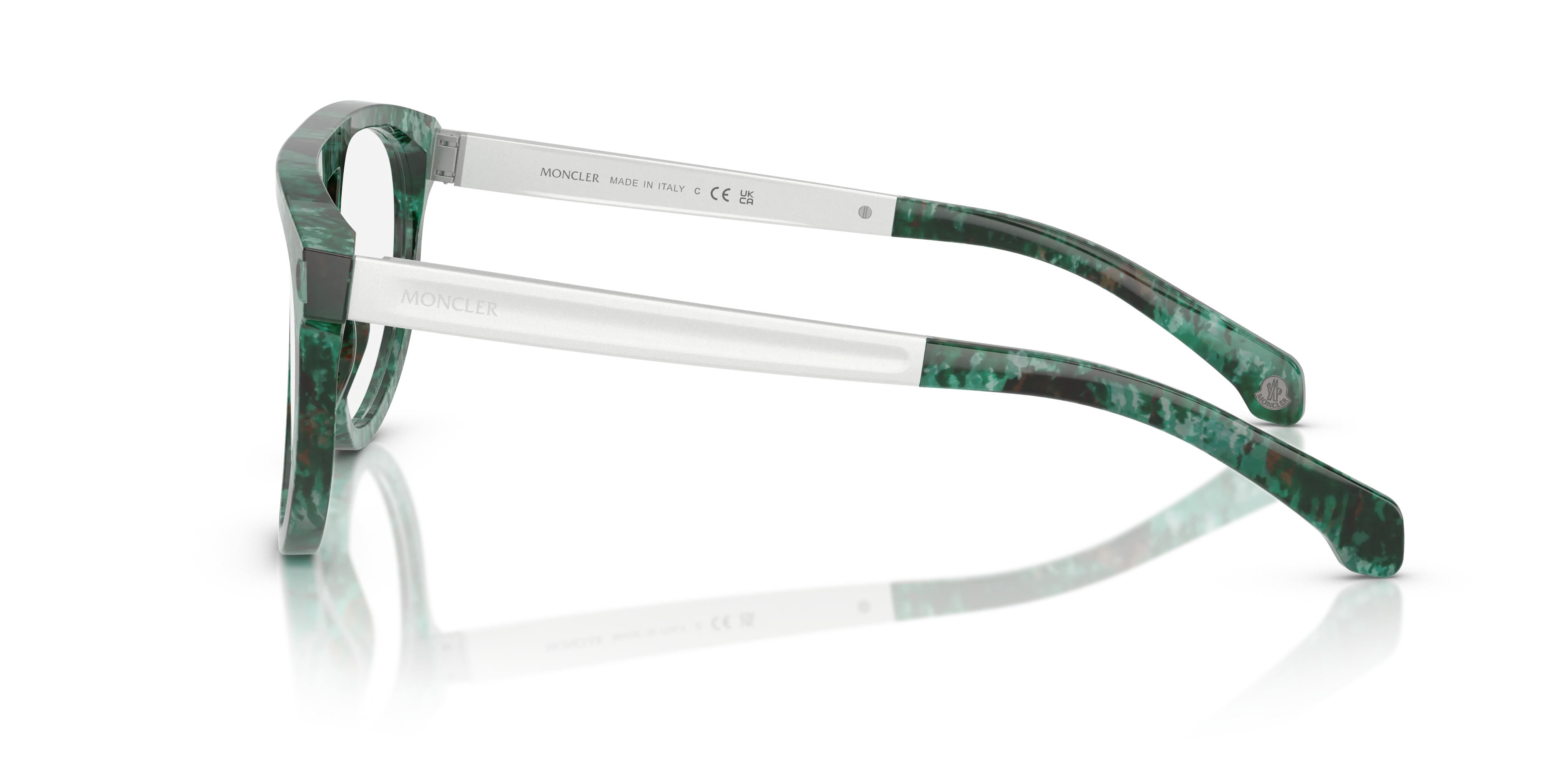 Moncler ME2007 3012 Montature da vista Acetato Marrone Trasparente Pilot Normale - immagine 4