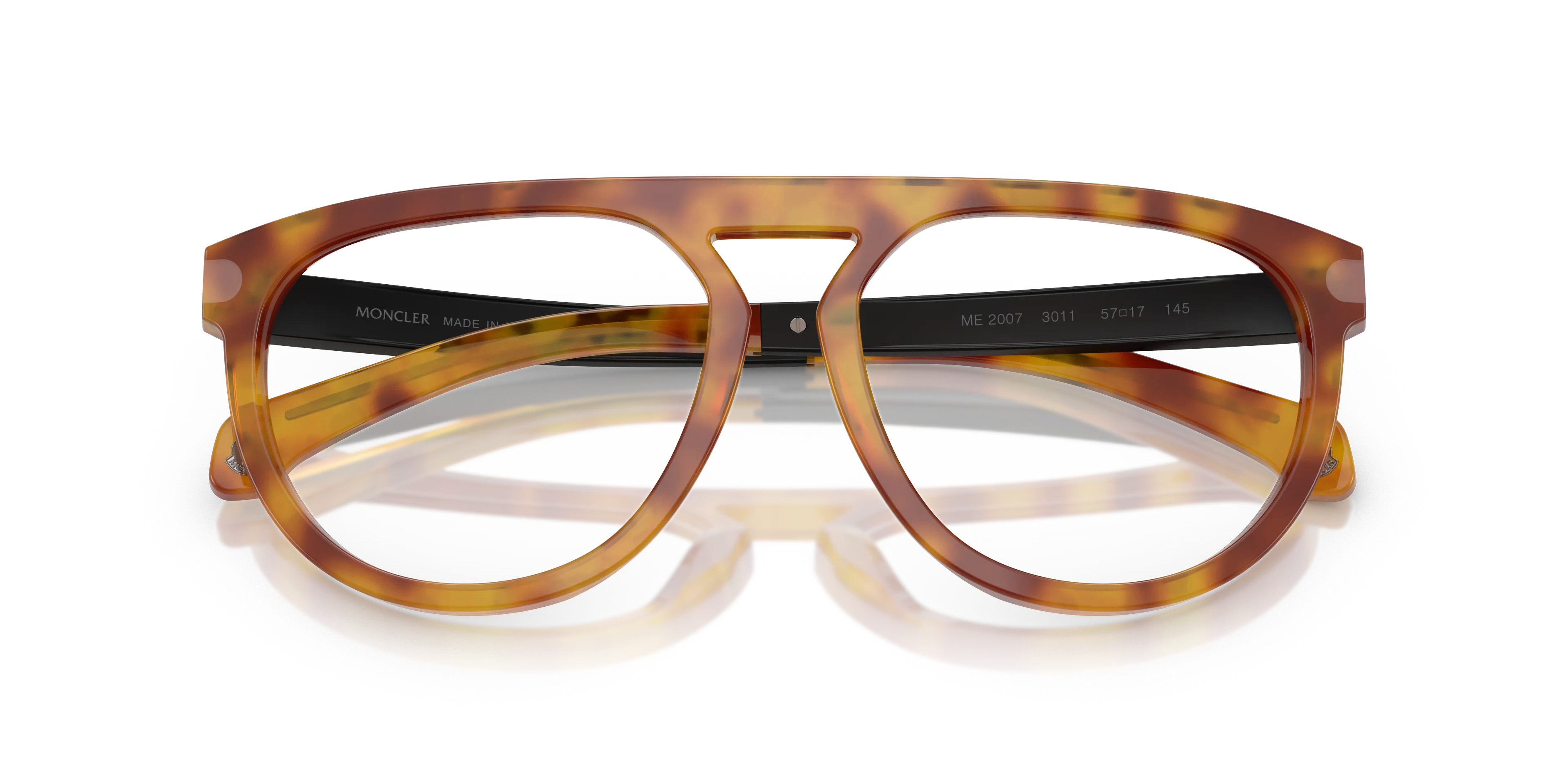 Moncler ME2007 3011 Montature da vista Acetato Tartaruga Trasparente Pilot Normale - immagine 2