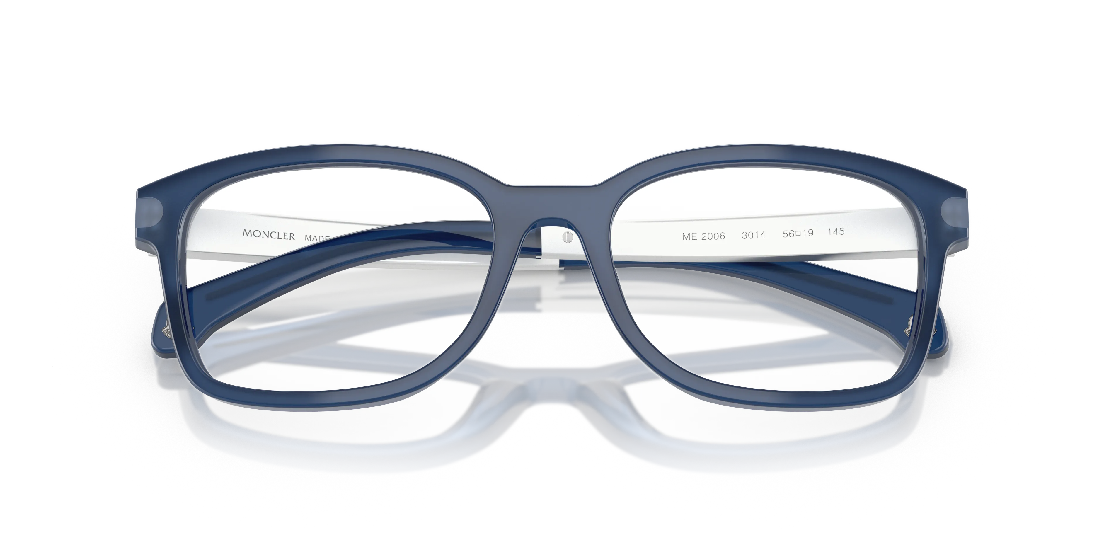 Moncler ME2006 3014 Montature da vista Acetato Blu Trasparente Pillow Normale - immagine 2