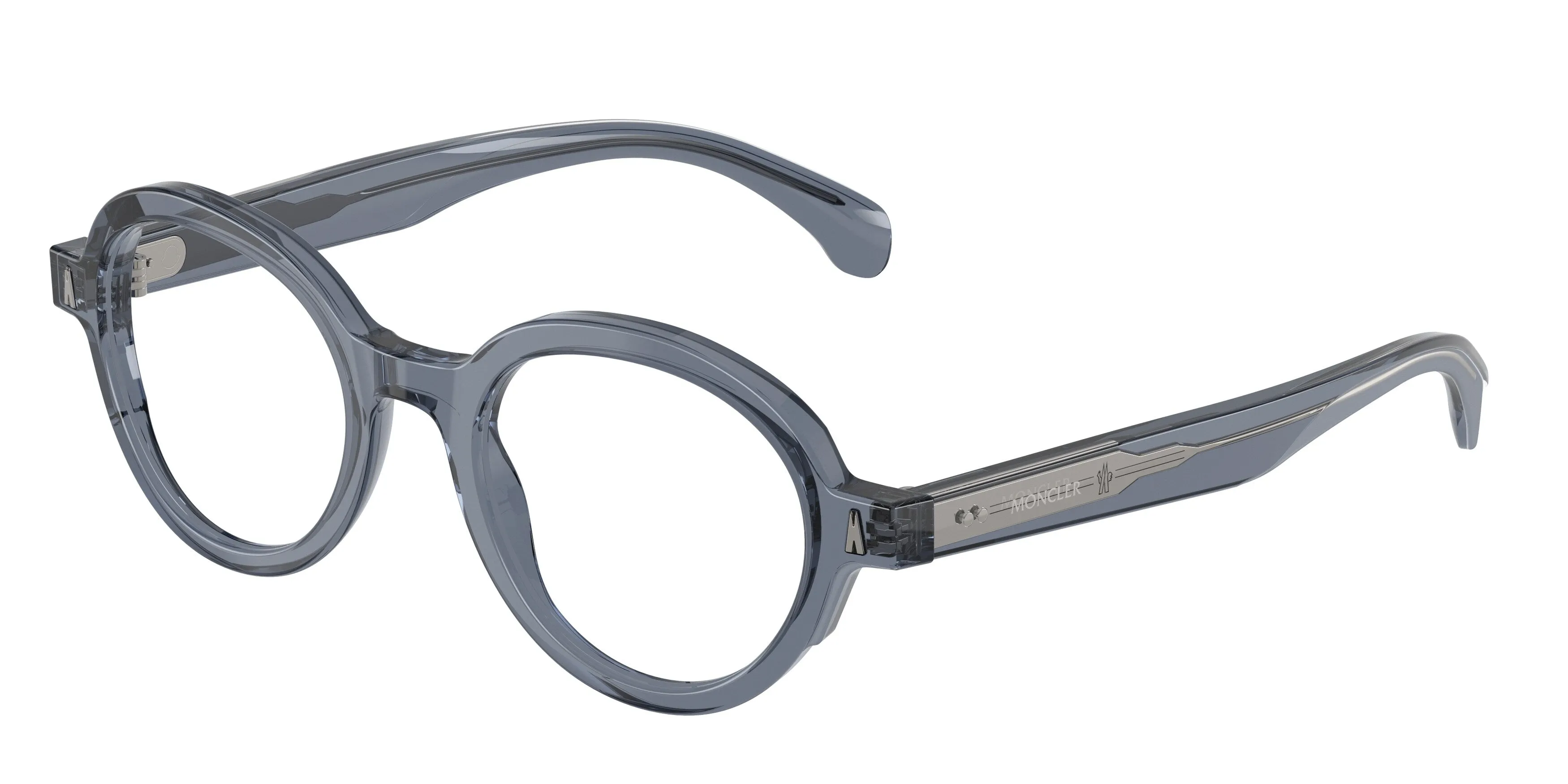 Moncler ME2005 3007 Montature da vista Acetato Blu Trasparente Rotonda Normale - immagine 1