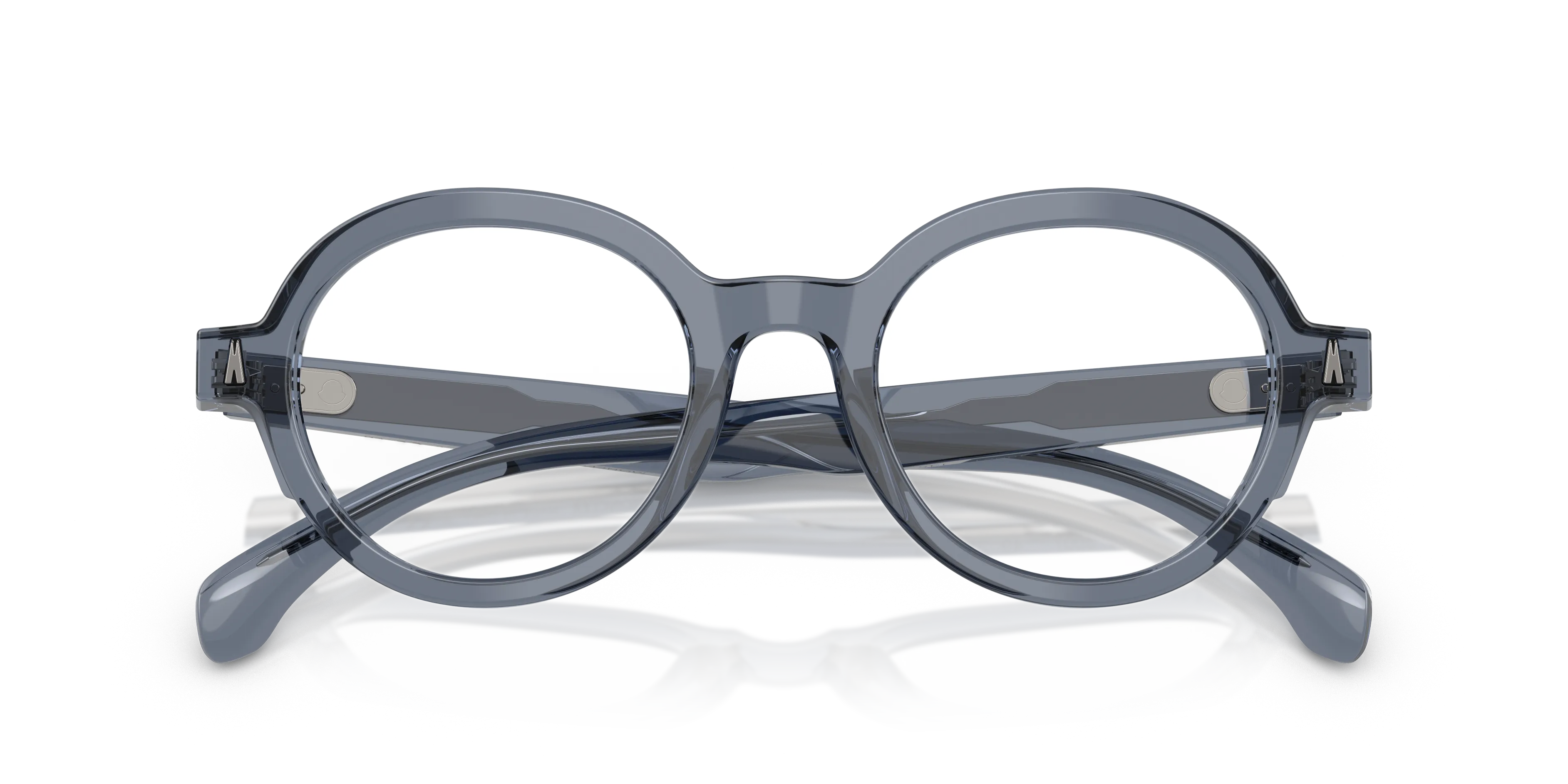 Moncler ME2005 3007 Montature da vista Acetato Blu Trasparente Rotonda Normale - immagine 2