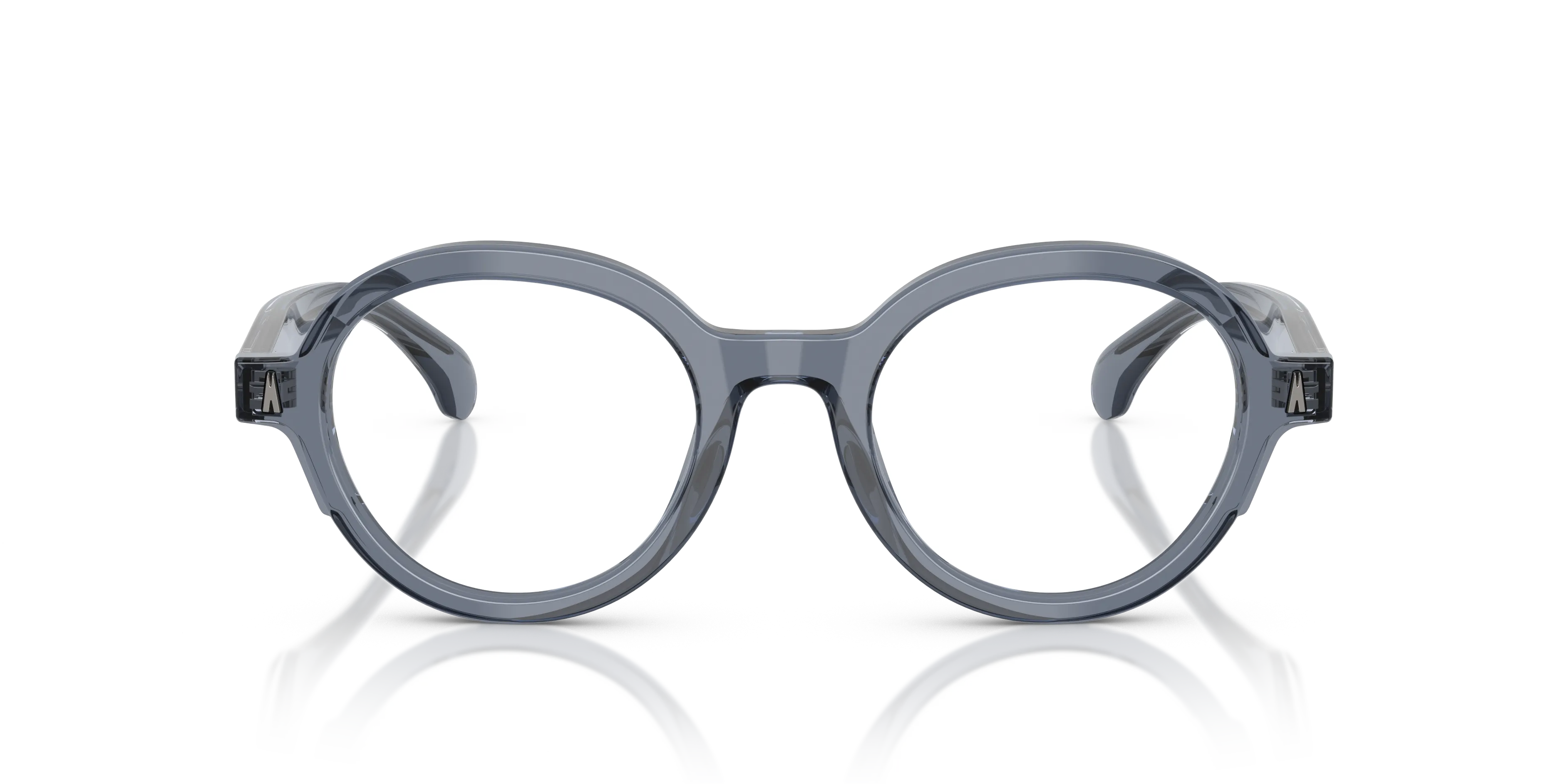 Moncler ME2005 3007 Montature da vista Acetato Blu Trasparente Rotonda Normale - immagine 3