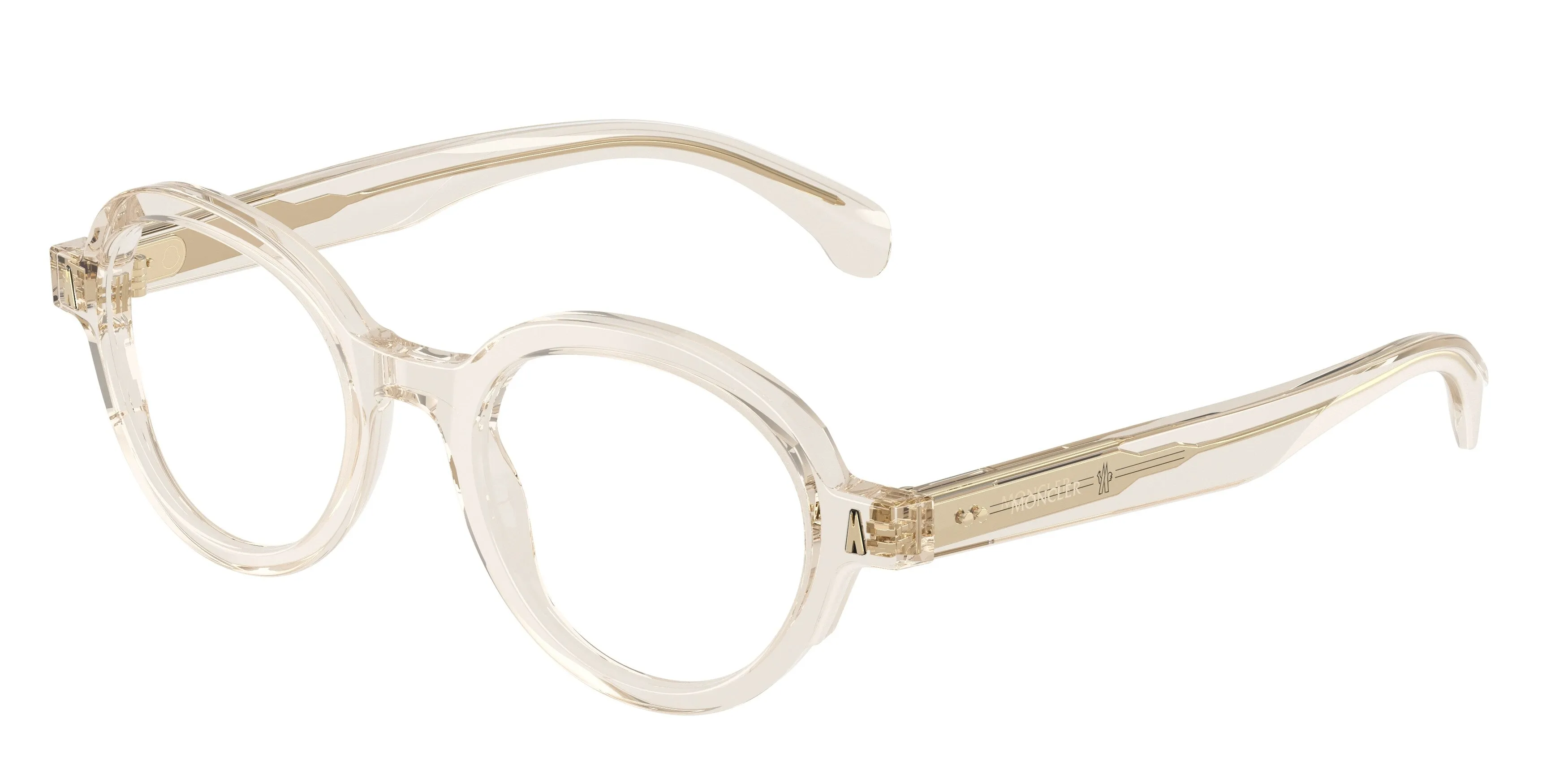 Moncler ME2005 3003 Montature da vista Acetato Bianco Trasparente Rotonda Normale - immagine 1