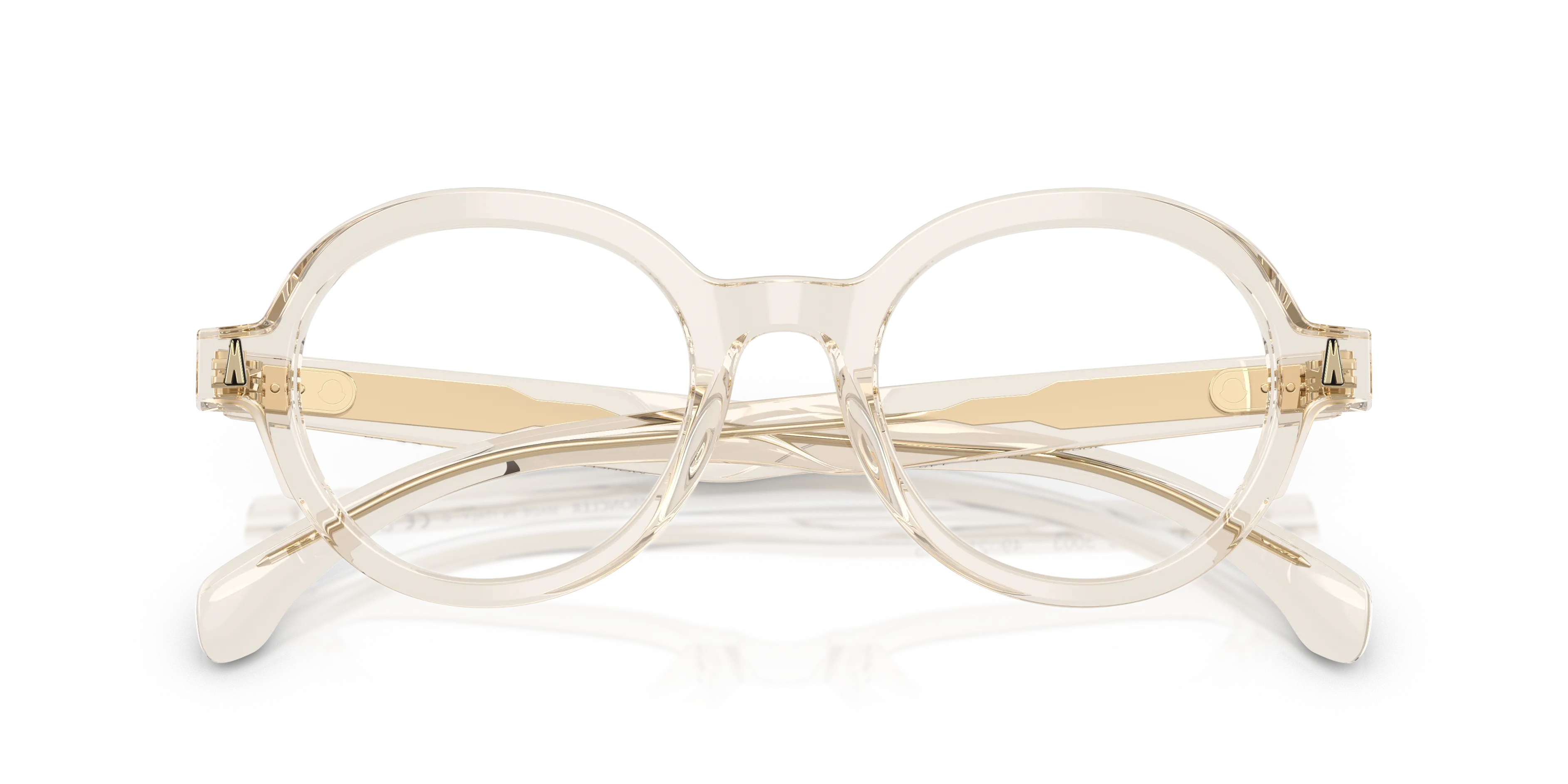 Moncler ME2005 3003 Montature da vista Acetato Bianco Trasparente Rotonda Normale - immagine 2