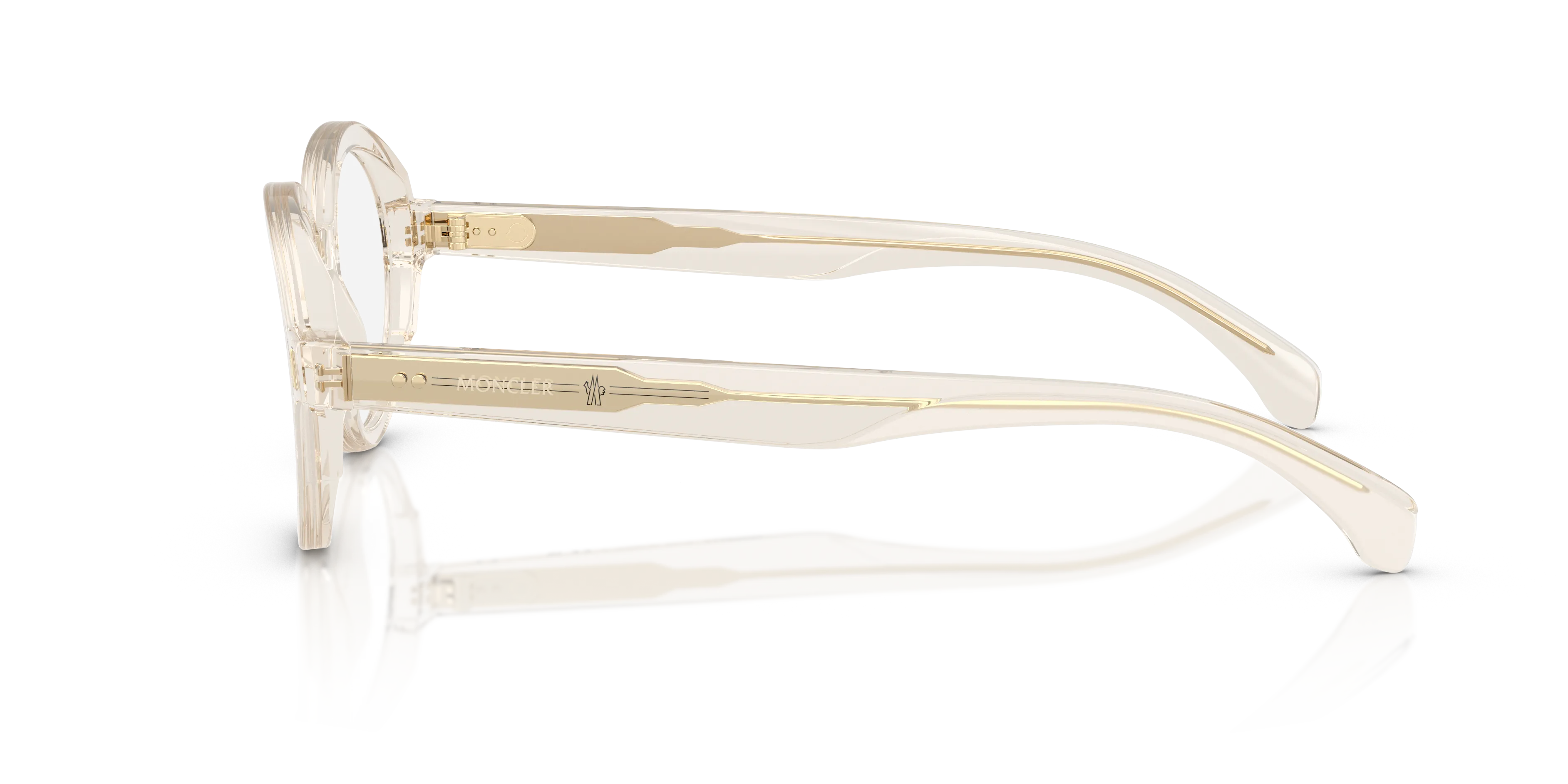 Moncler ME2005 3003 Montature da vista Acetato Bianco Trasparente Rotonda Normale - immagine 4