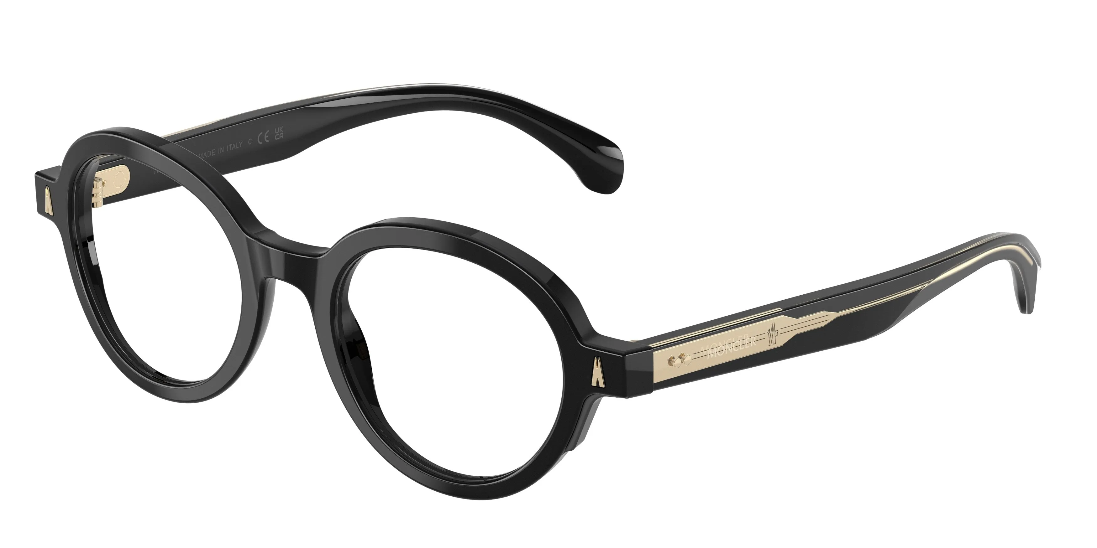 Moncler ME2005 3001 Montature da vista Acetato Nero Trasparente Rotonda Normale - immagine 1