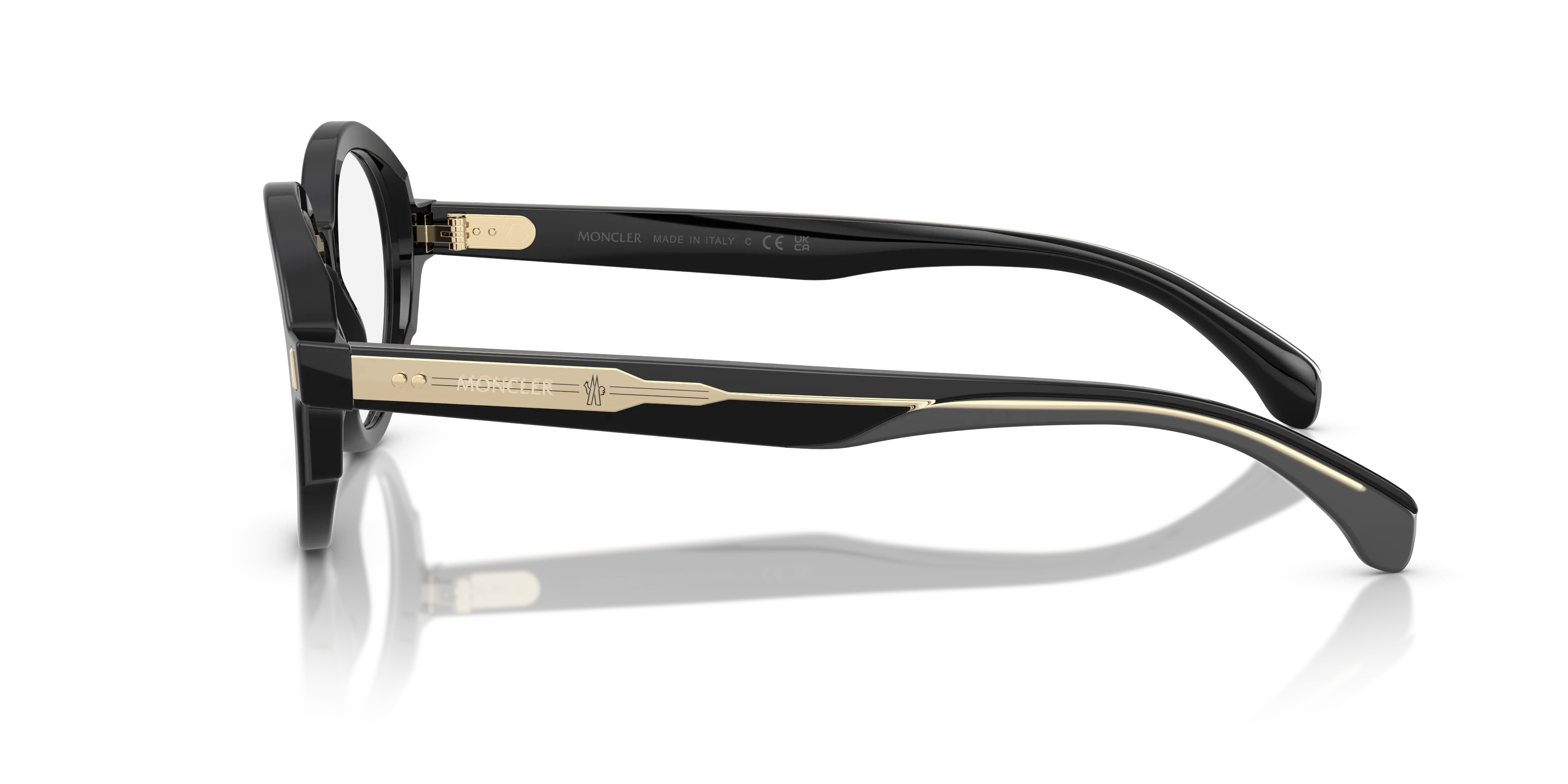 Moncler ME2005 3001 Montature da vista Acetato Nero Trasparente Rotonda Normale - immagine 4
