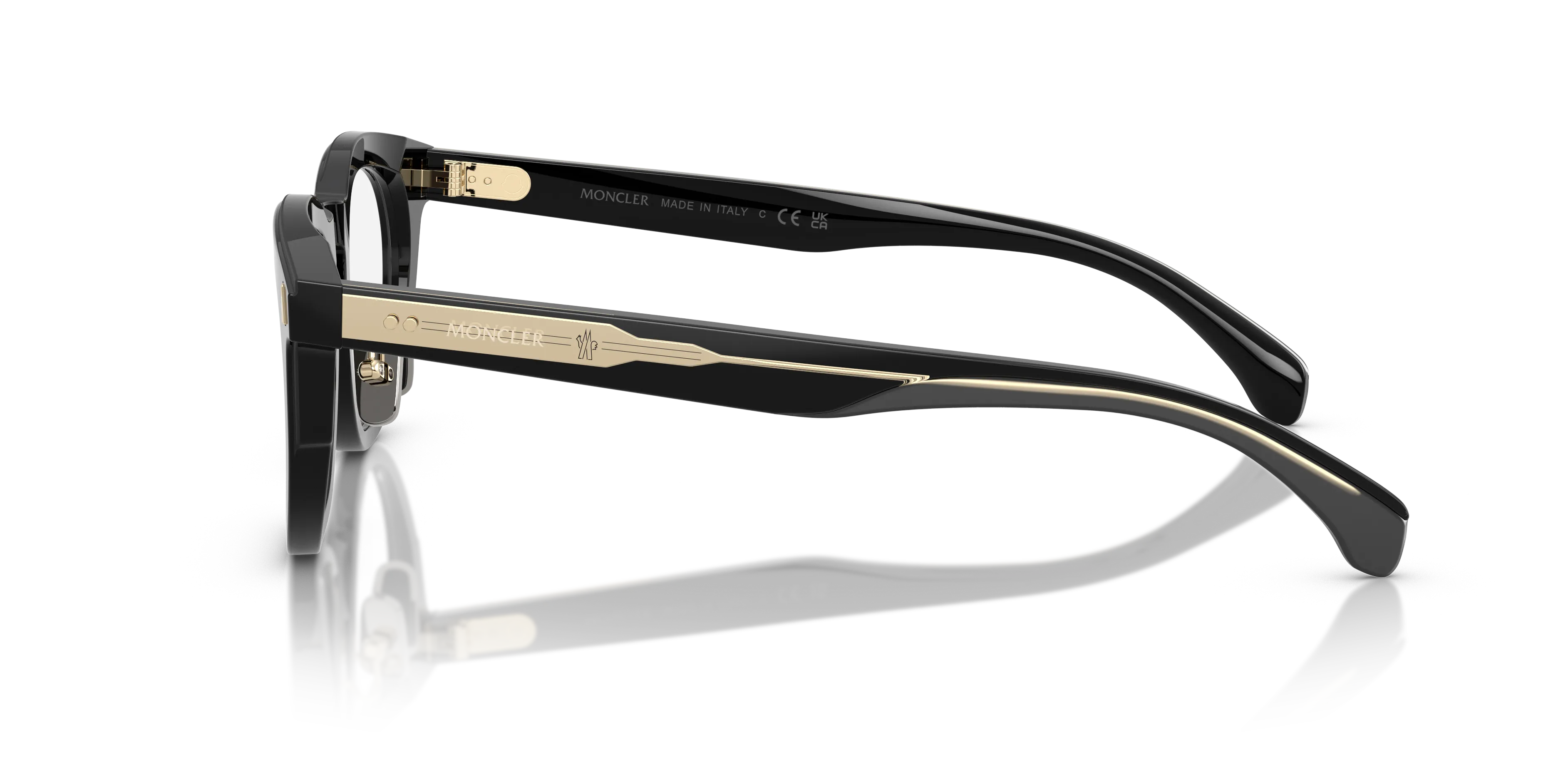 Moncler ME2004D 3001 Montature da vista Acetato Nero Trasparente Pantos Normale - immagine 4