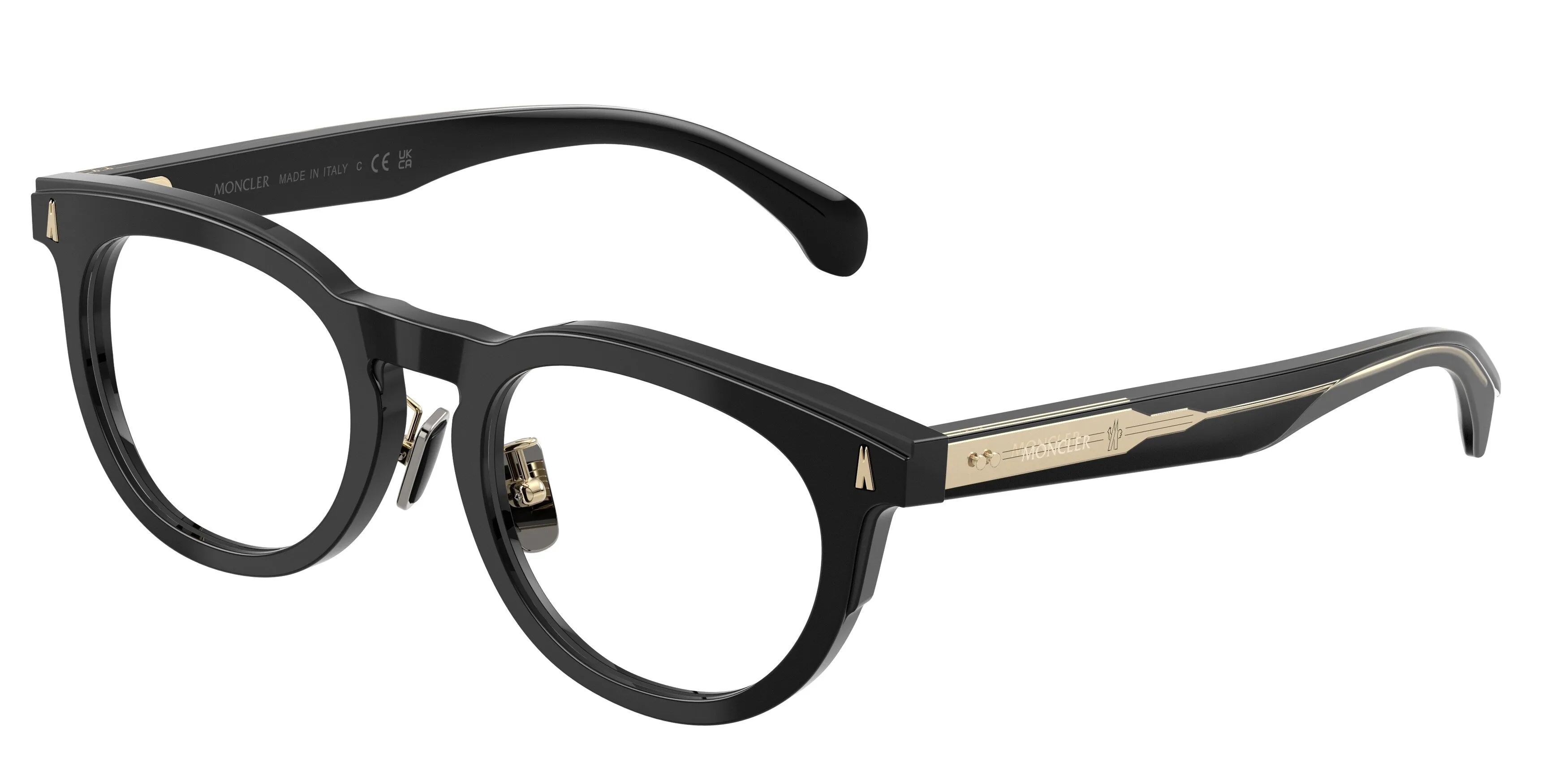 Moncler ME2004D 3001 Montature da vista Acetato Nero Trasparente Pantos Normale - immagine 1