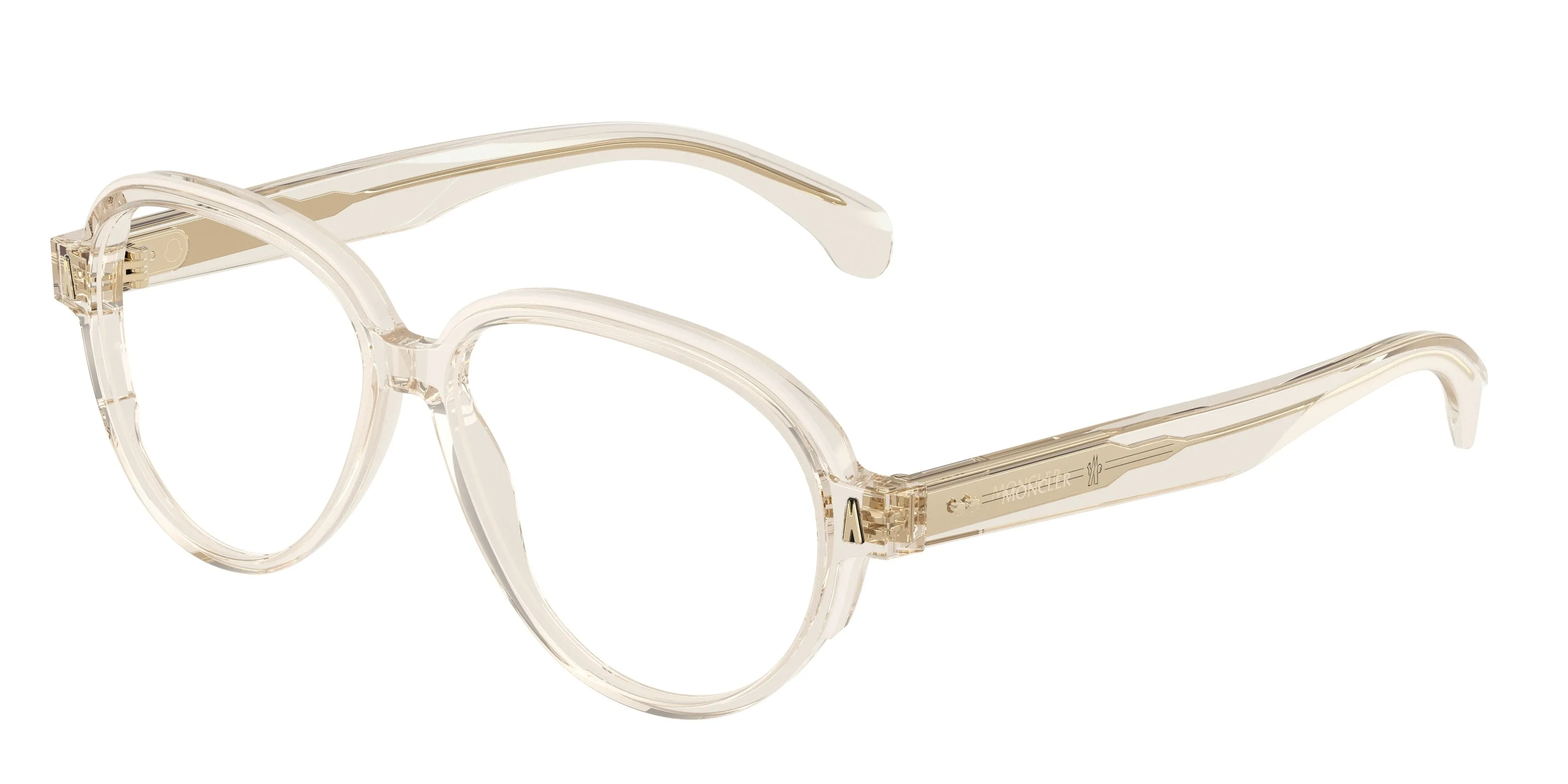 Moncler ME2003 3003 Montature da vista Acetato Bianco Trasparente Pilot Normale - immagine 1