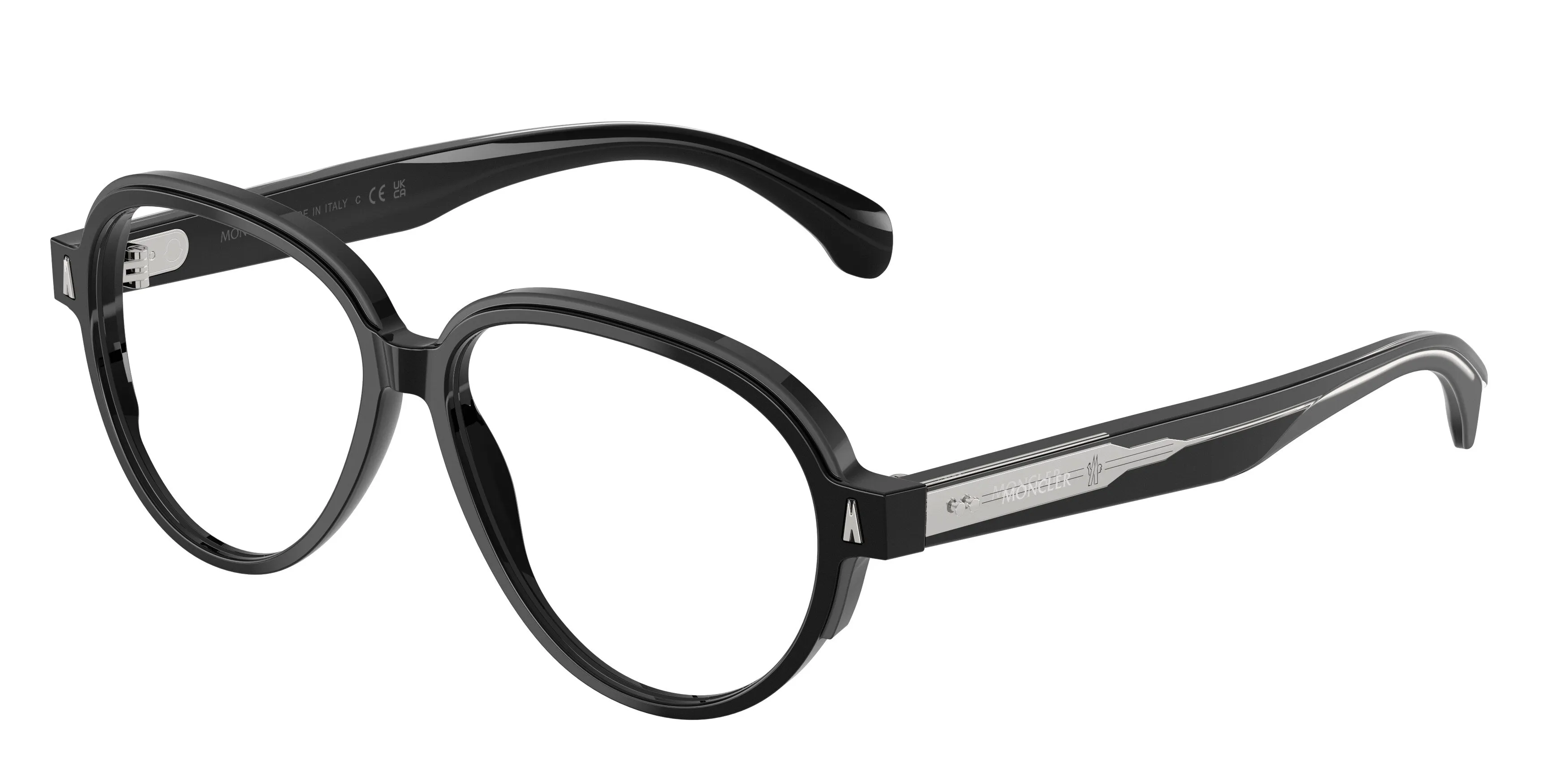 Moncler ME2003 3001 Montature da vista Acetato Nero Trasparente Pilot Normale - immagine 1