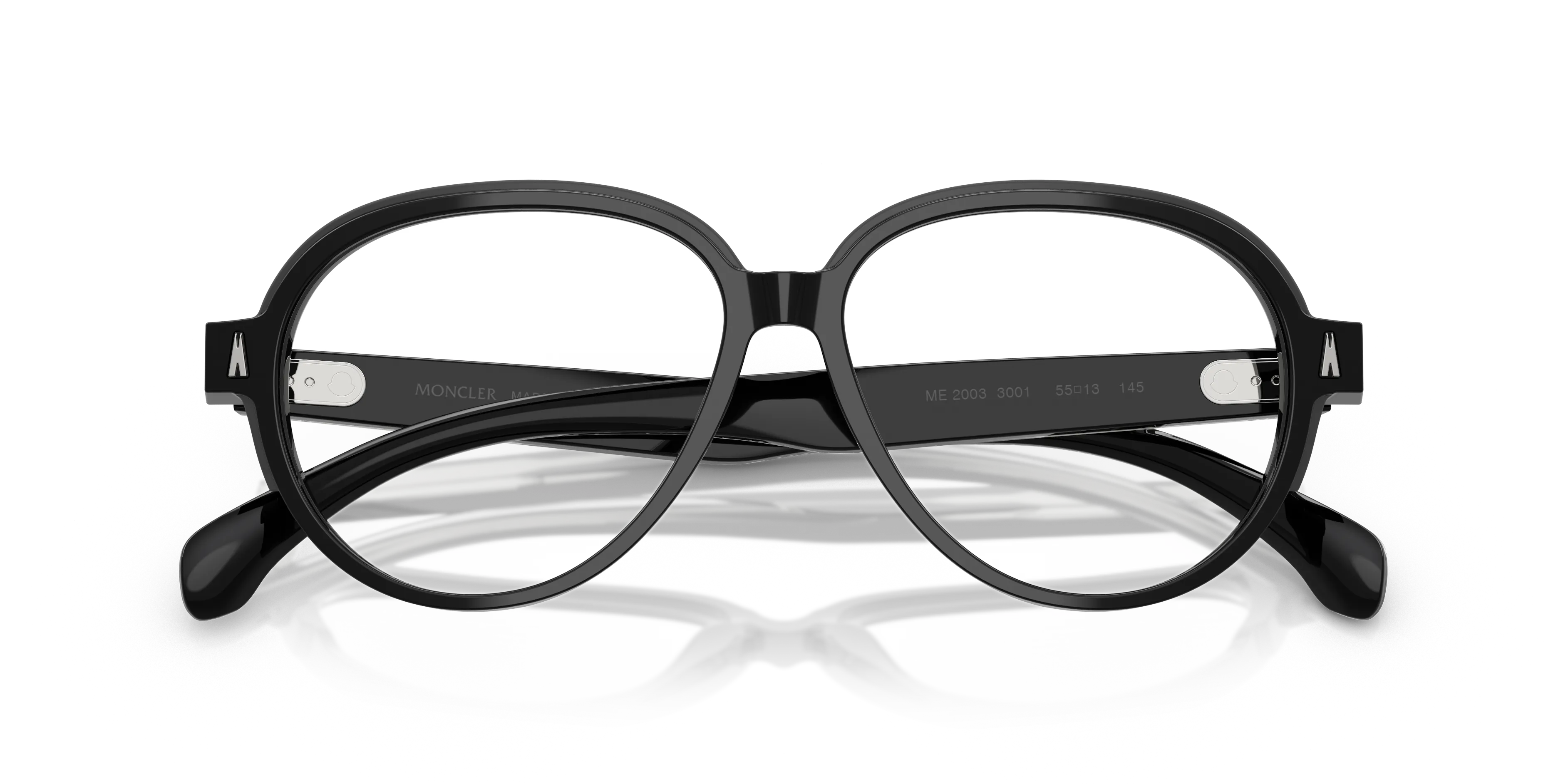 Moncler ME2003 3001 Montature da vista Acetato Nero Trasparente Pilot Normale - immagine 2