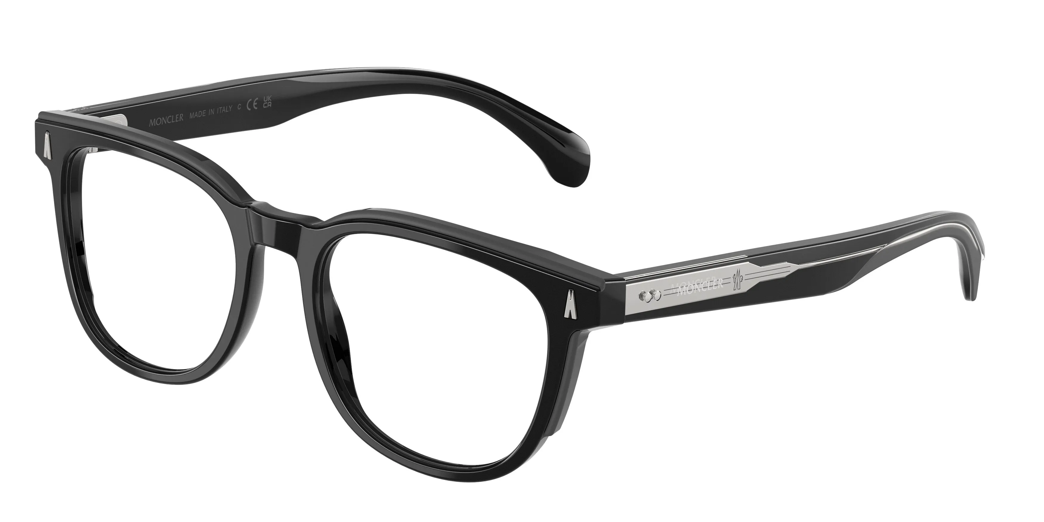 Moncler ME2002 3001 Montature da vista Acetato Nero Trasparente Squadrata Normale - immagine 1