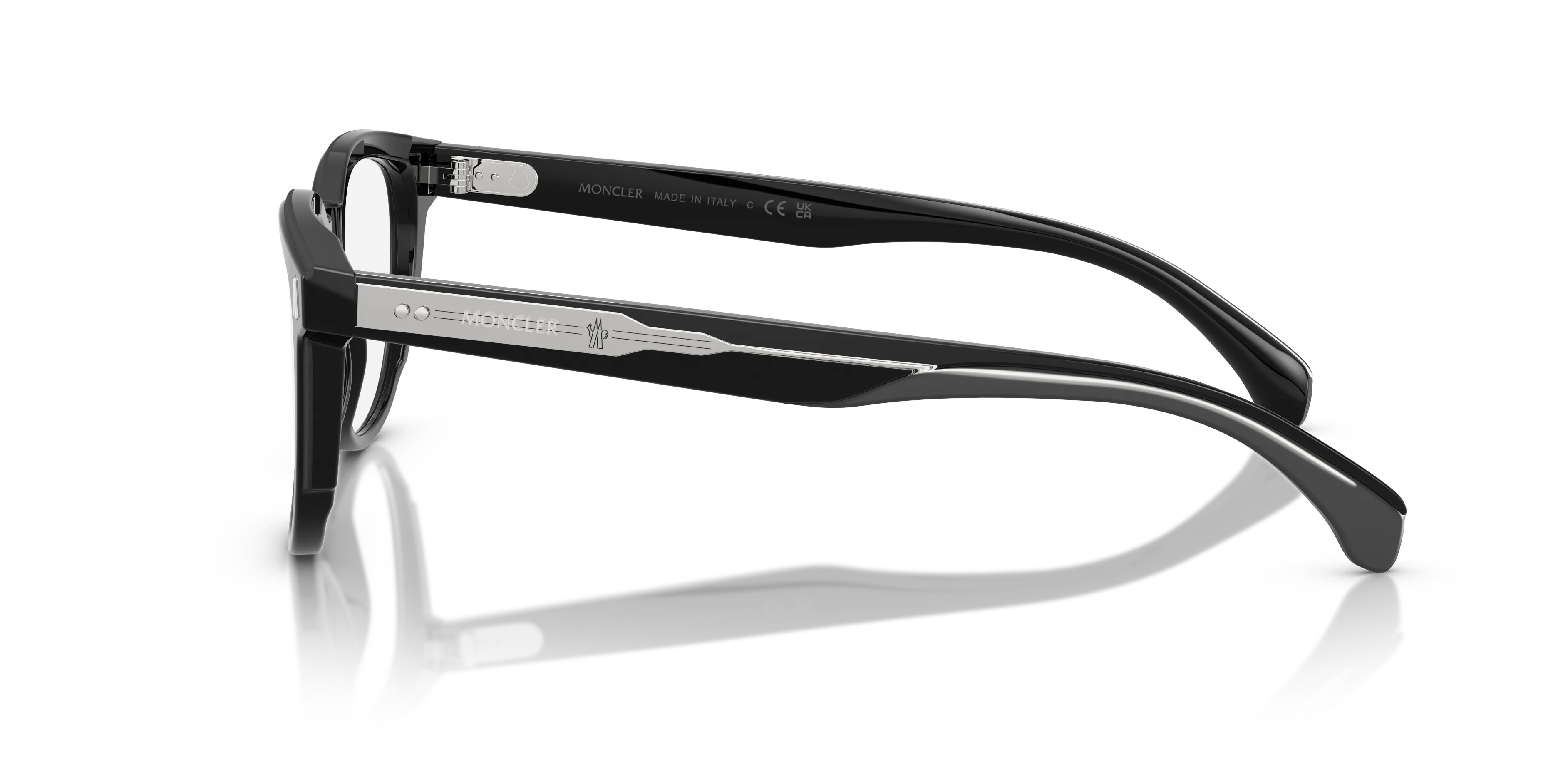 Moncler ME2002 3001 Montature da vista Acetato Nero Trasparente Squadrata Normale - immagine 4