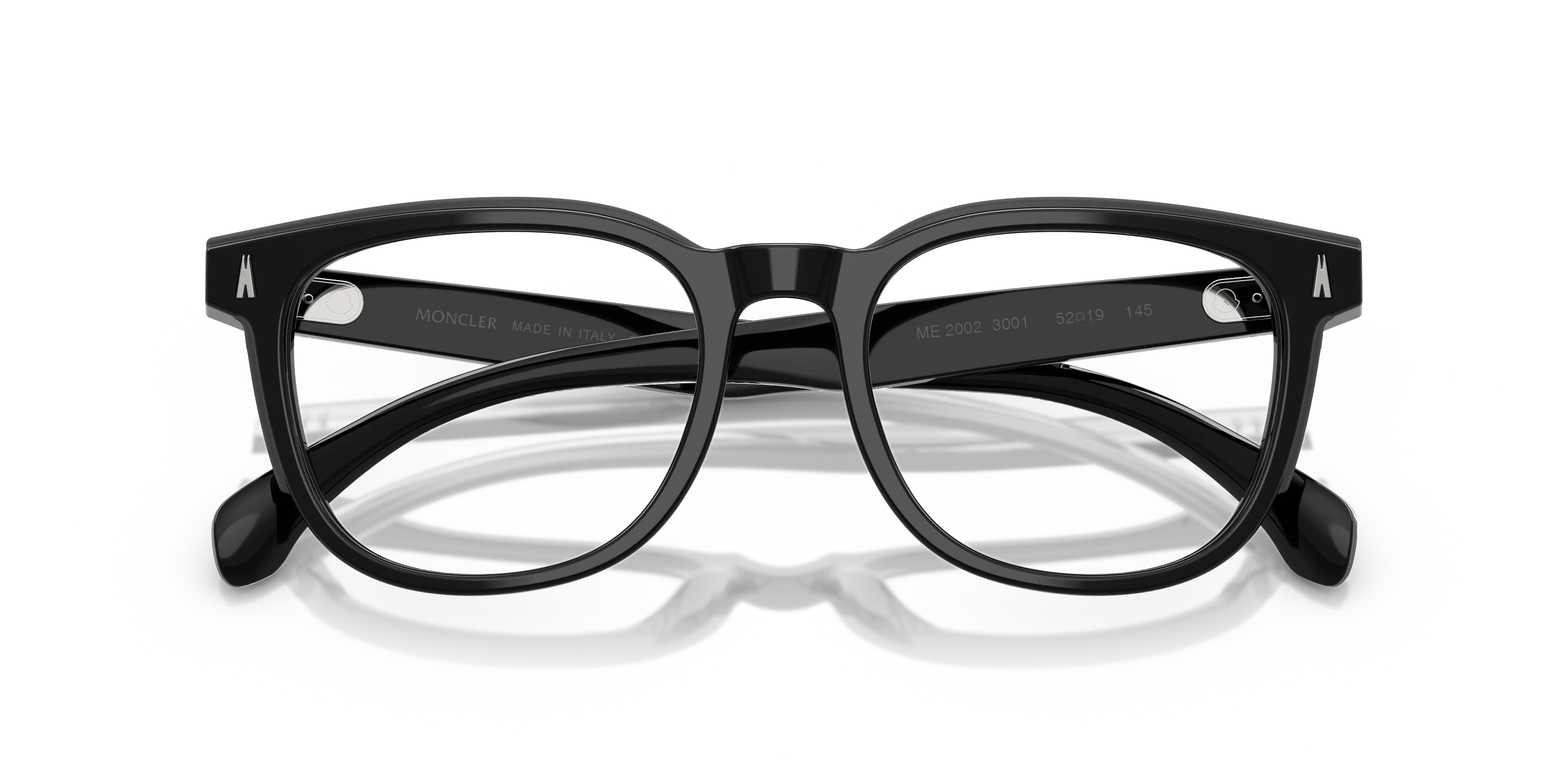Moncler ME2002 3001 Montature da vista Acetato Nero Trasparente Squadrata Normale - immagine 2