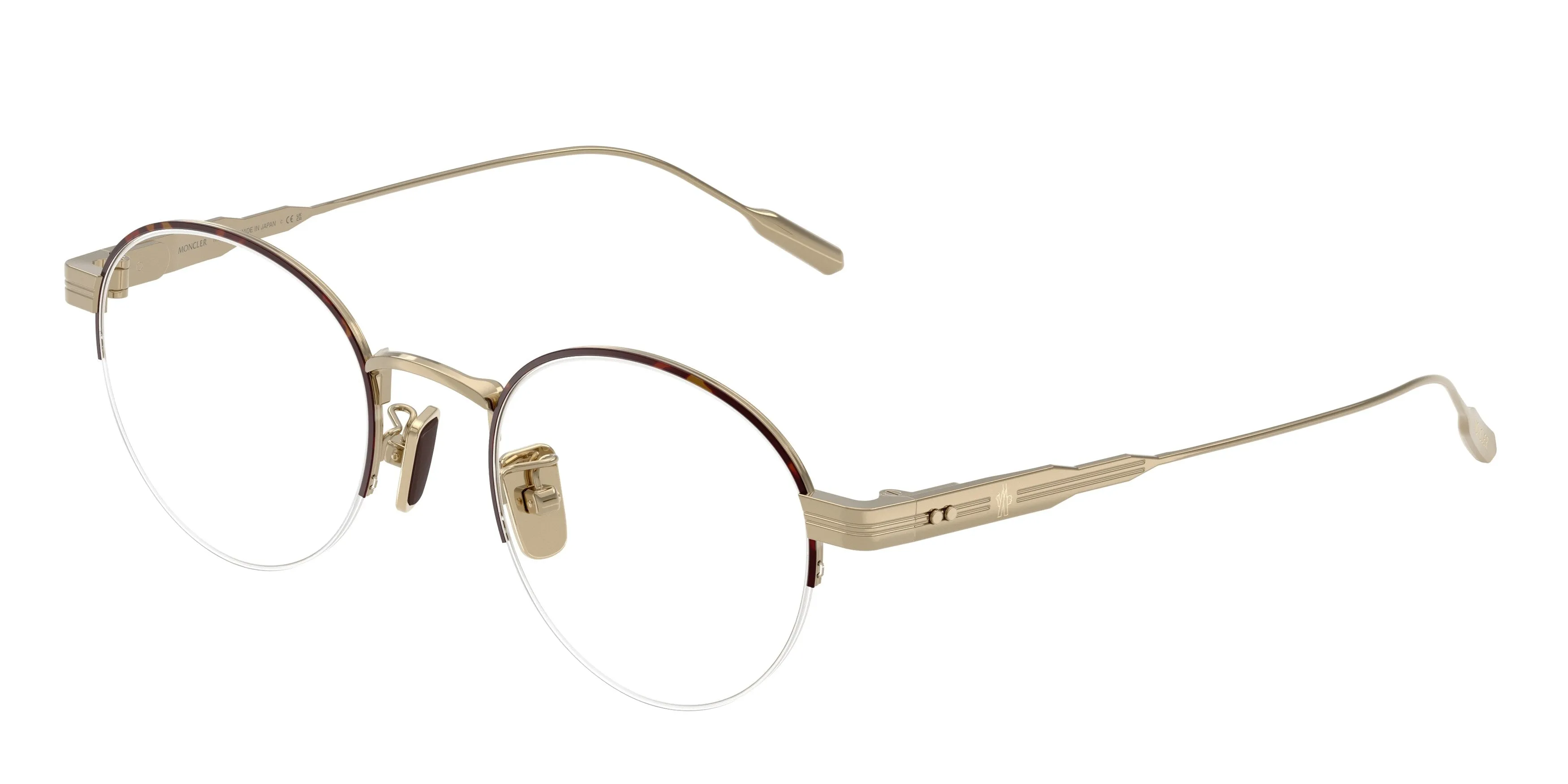 Moncler ME1016TD 1026 Montature da vista Titanio Tartaruga Trasparente Rotonda Normale - immagine 1