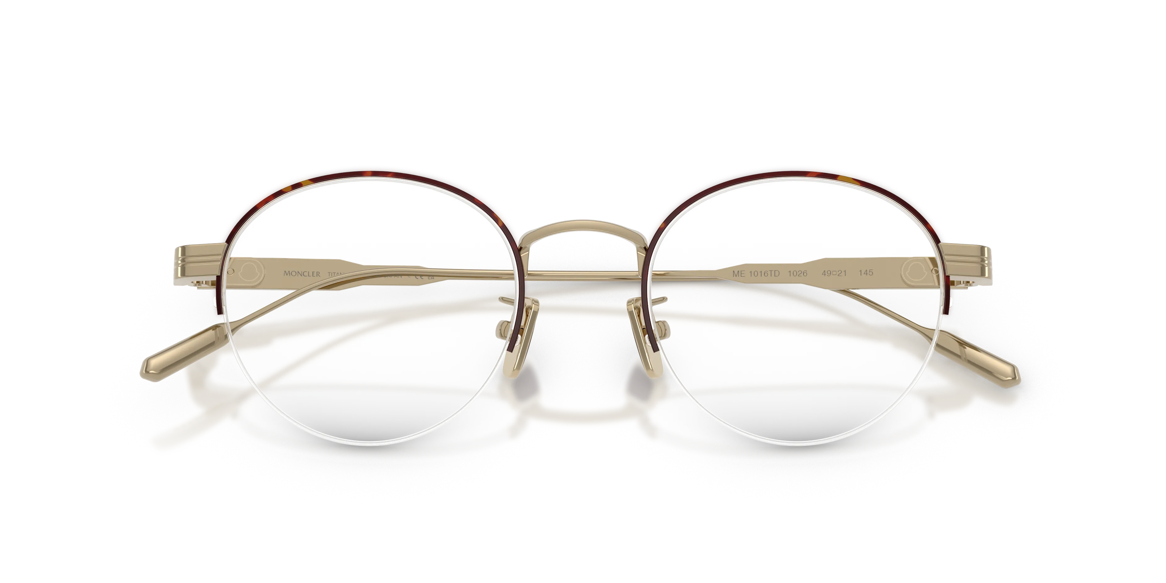 Moncler ME1016TD 1026 Montature da vista Titanio Tartaruga Trasparente Rotonda Normale - immagine 2