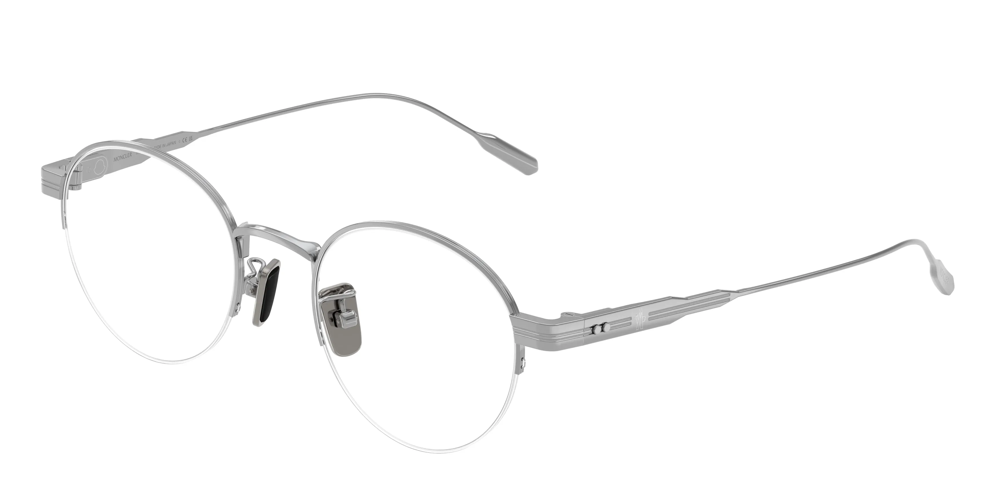 Moncler ME1016TD 1023 Montature da vista Titanio Argento Trasparente Rotonda Normale - immagine 1